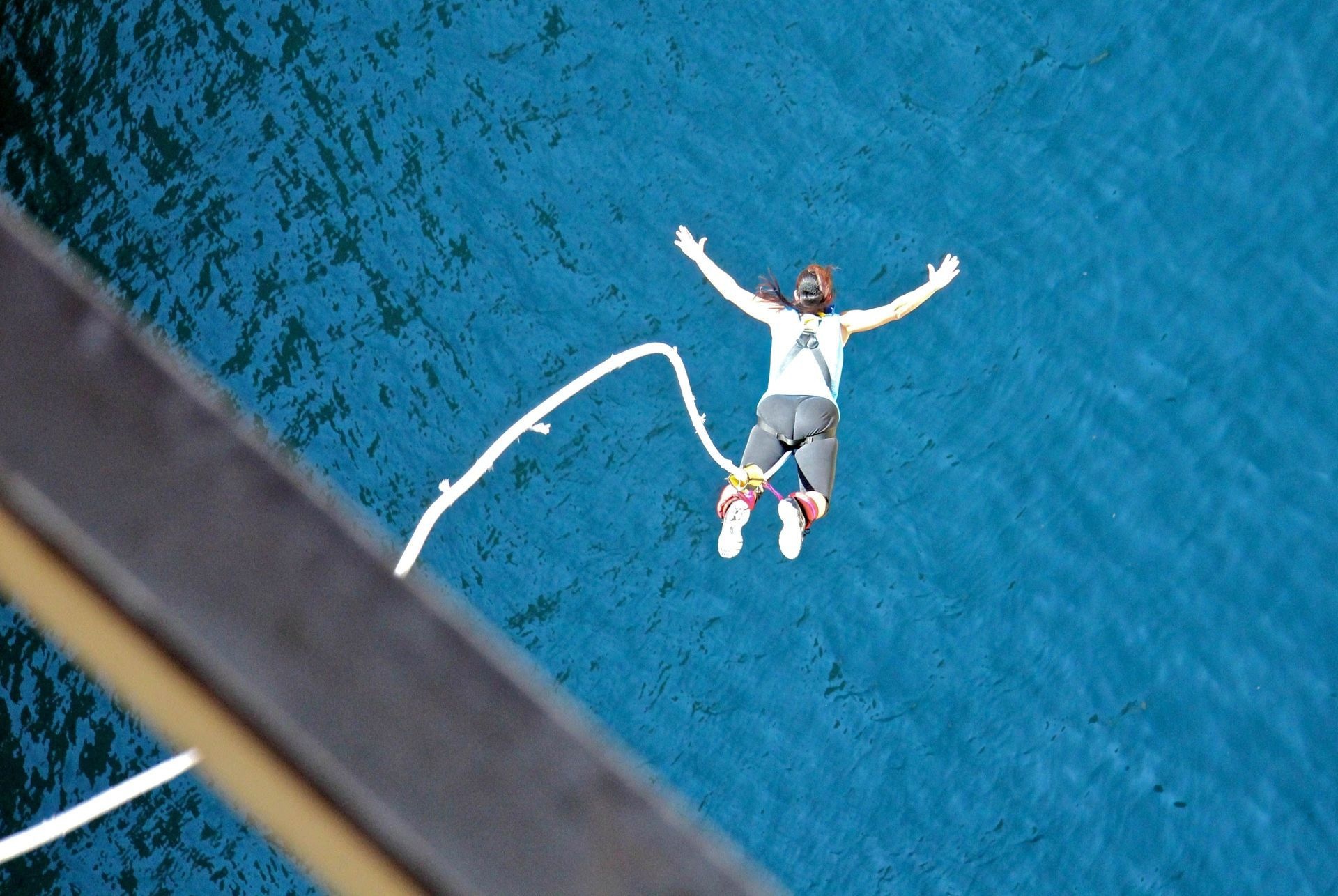Bungee Jumping: Free-falling from the Coquilleau viaduct in French Vendee, Extreme tourism. 1920x1290 HD Wallpaper.