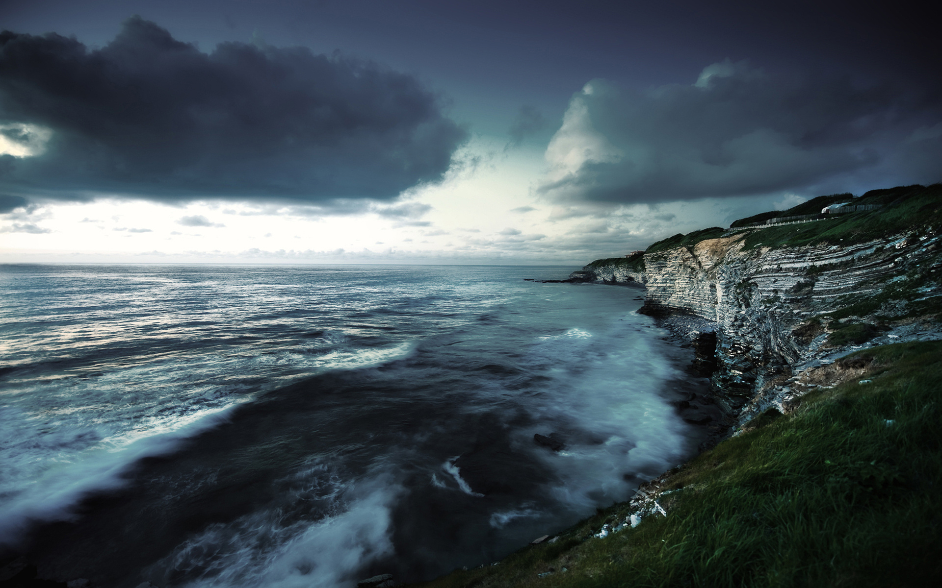 Atlantic Ocean coast, Majestic cliffs, Splashing waves, Stunning coastline, 1920x1200 HD Desktop