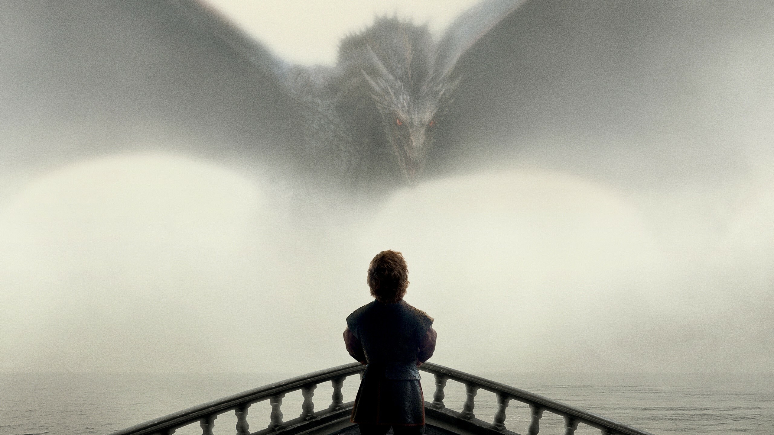 Game of Thrones: Tyrion Lannister, portrayed by American actor Peter Dinklage, Drogon. 2560x1440 HD Wallpaper.