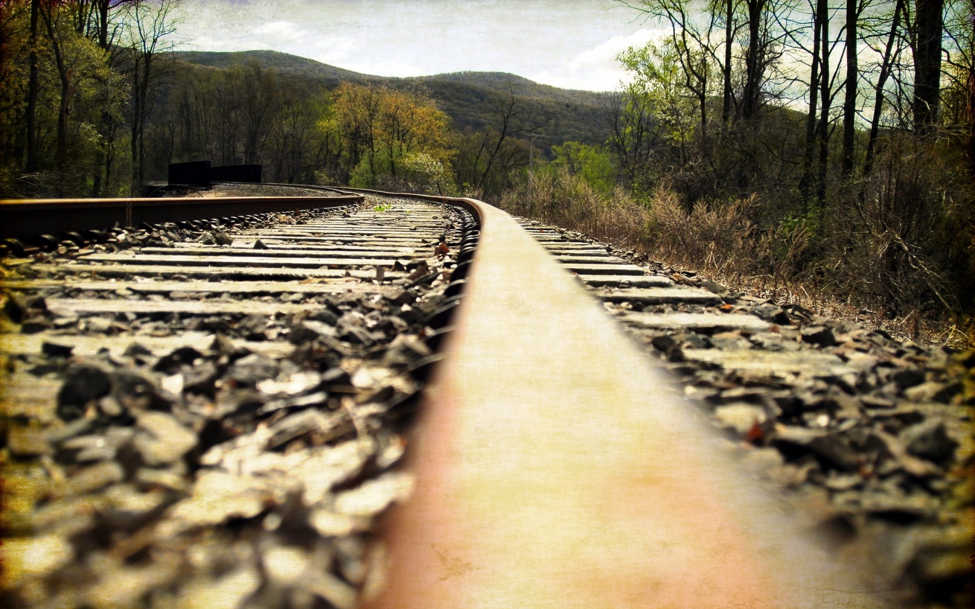 Railway travels, Scenic landscape, Train tracks, Wallpaper image, 1920x1200 HD Desktop