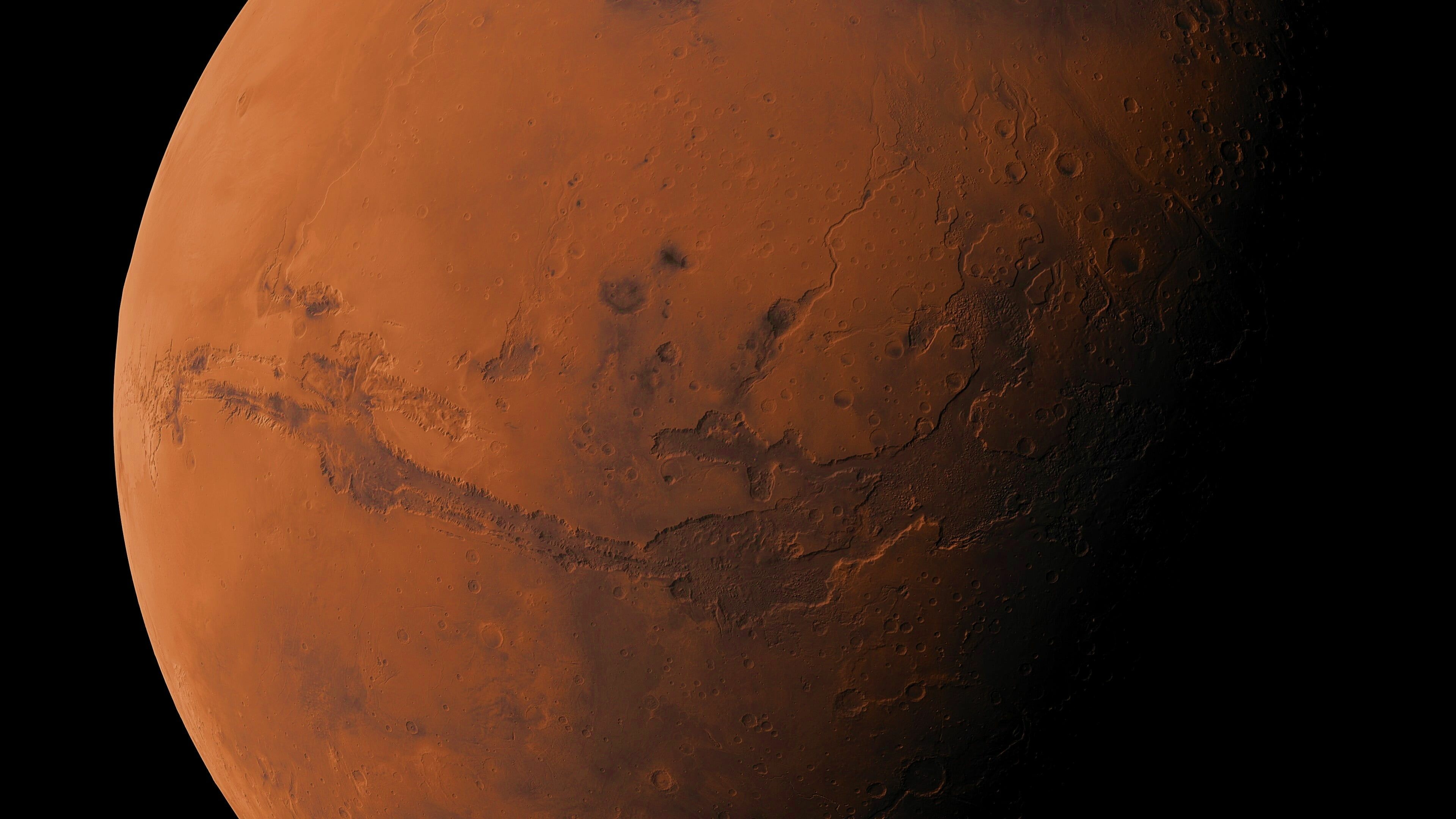 Mars: Red Planet, Astronomical object, Space, Astronomy, Universe. 3840x2160 4K Background.