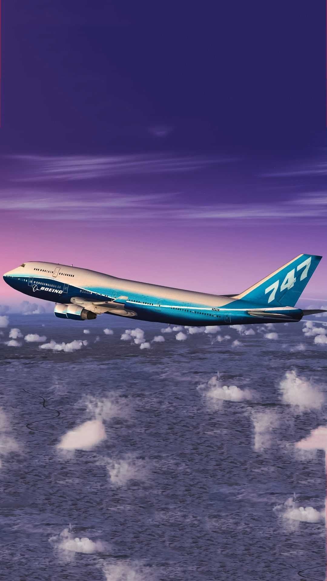Aircraft: Boeing 747, Heavier-than-air aeroplane, Airliner. 1080x1920 Full HD Background.