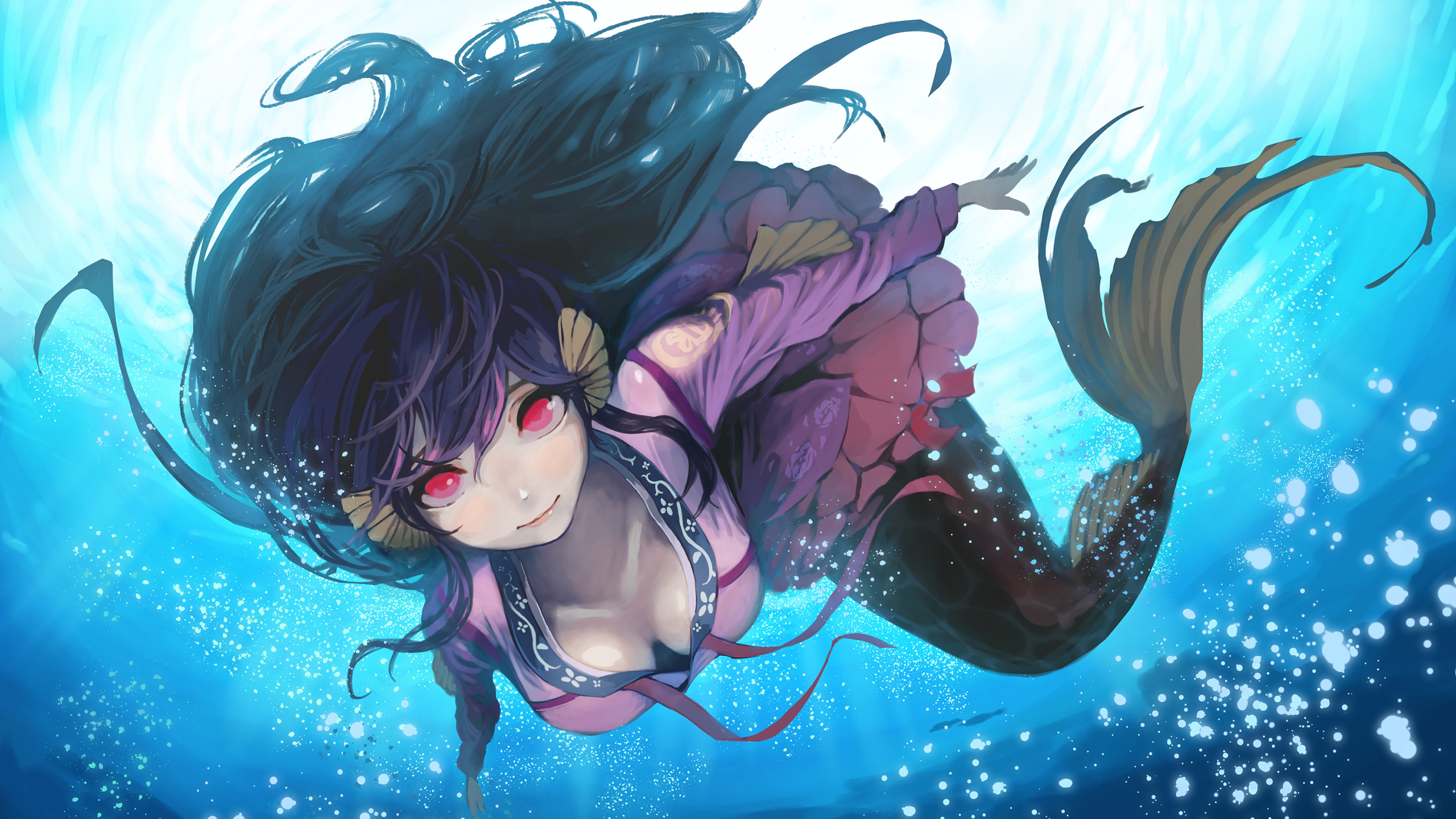 Anime mermaid, Underwater beauty, Fanpop, 2560x1440 HD Desktop