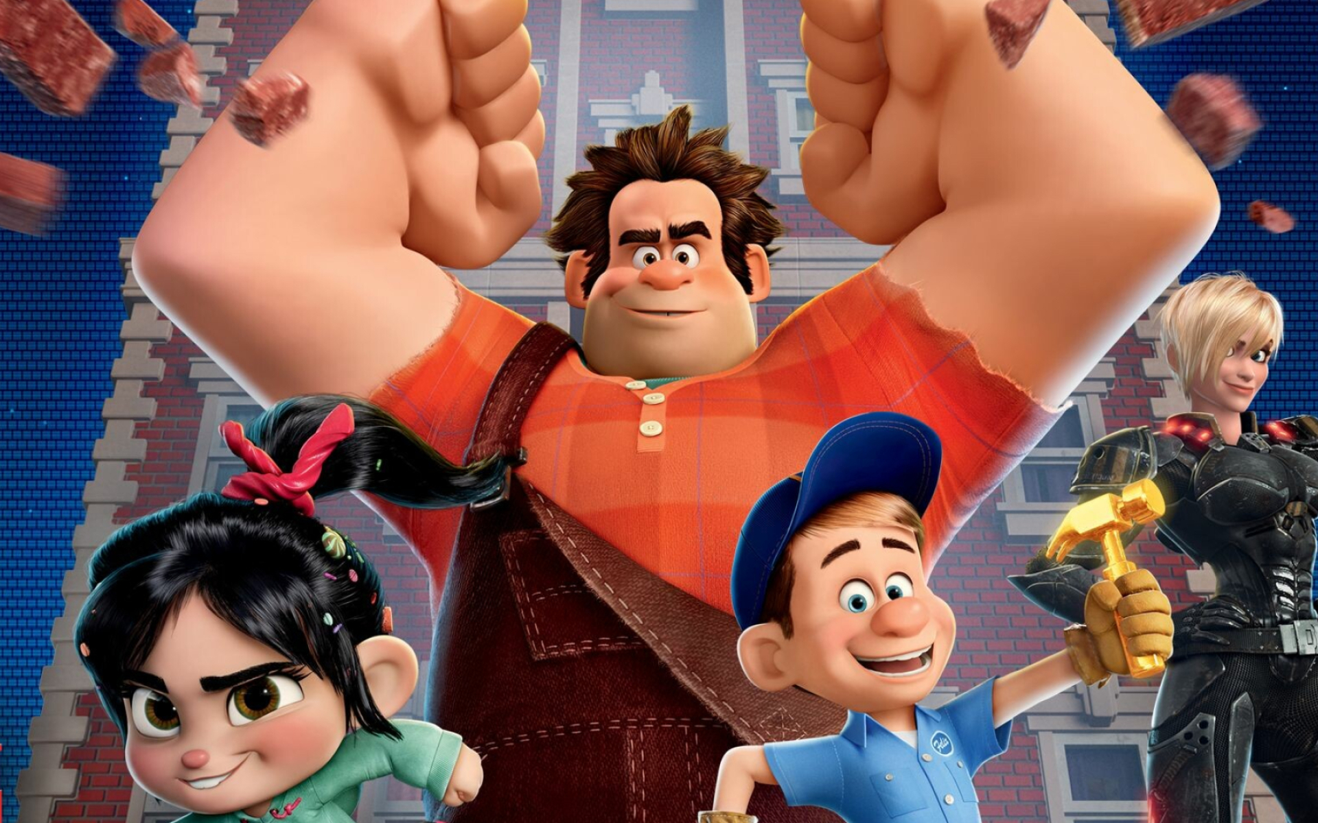 Wreck-It Ralph: Upon meeting the young, feisty misfit Vanellope, he learns that having medals and an abundance of praise isn't what makes a good guy, but showing love and care for others does. 1920x1200 HD Background.
