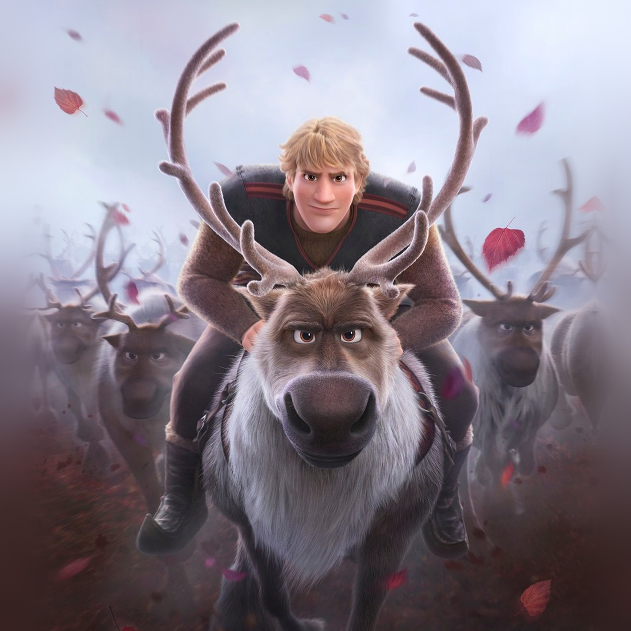 Sven, Frozen Animation, Android Wallpaper, Kristoff, 2050x2050 HD Phone
