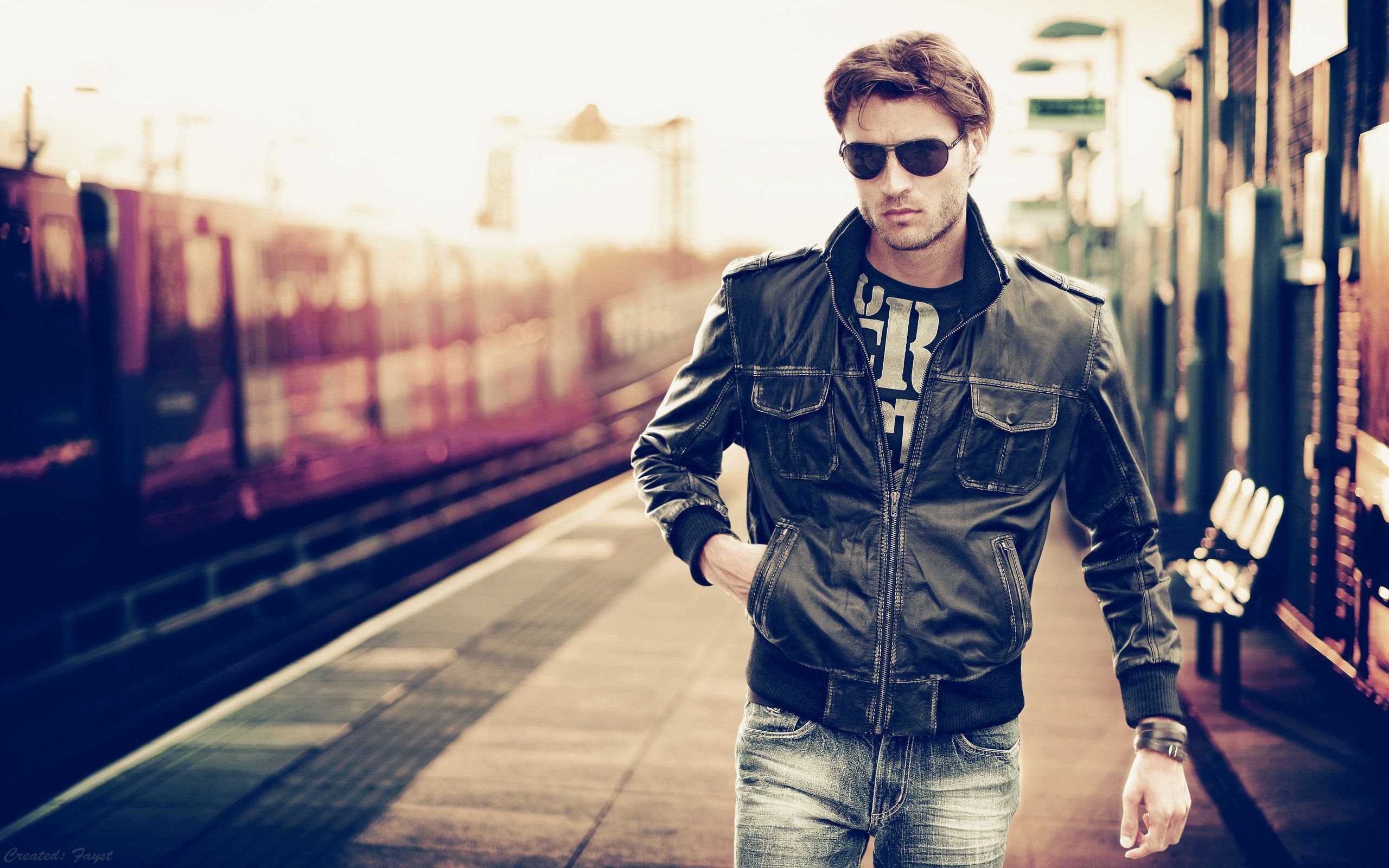 Fashion: Male model, Street style, Outerwear collection. 2560x1600 HD Background.