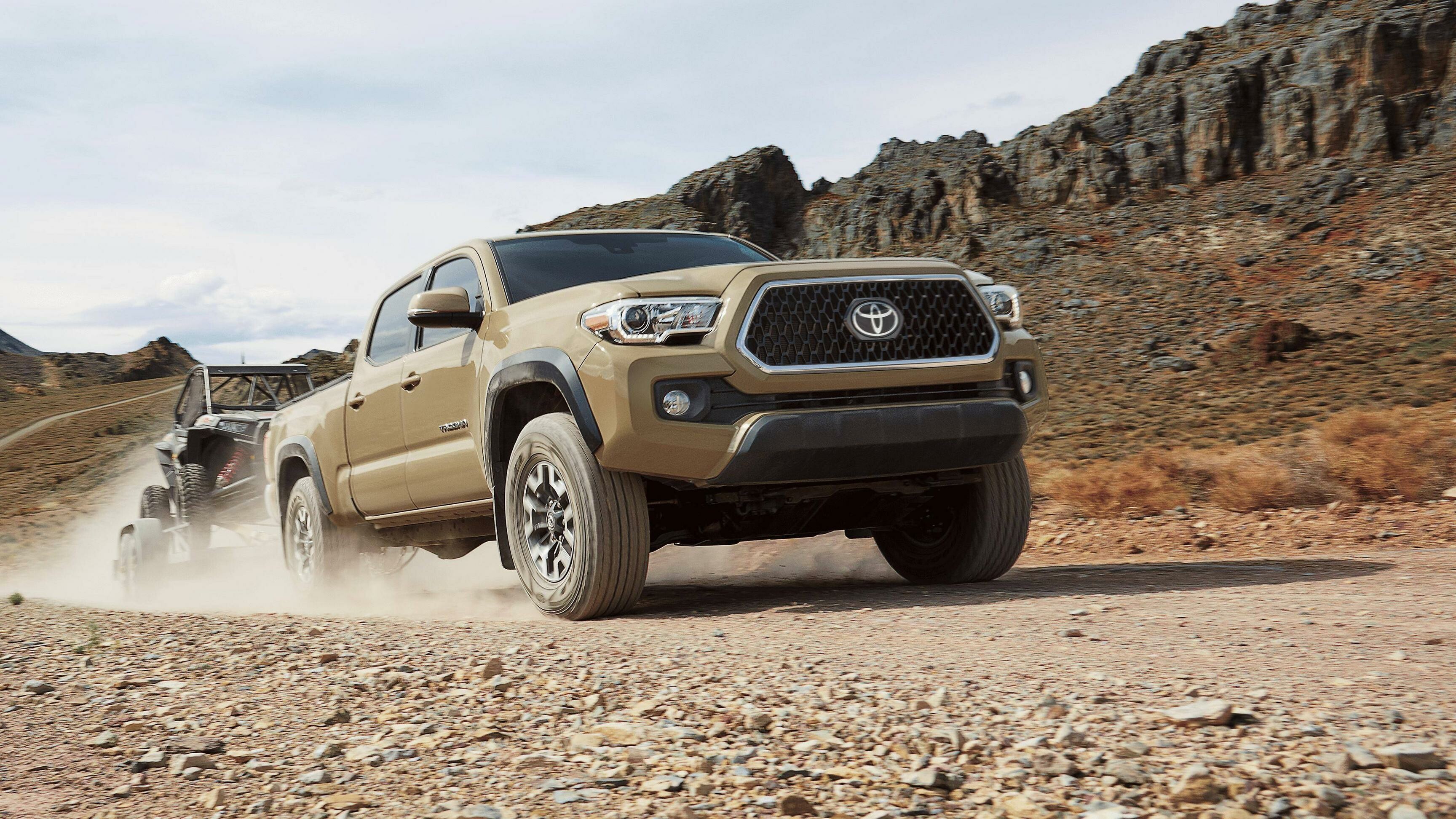 Toyota Tacoma: The second and third generations are classified as mid-sized pickups. 3460x1950 HD Background.