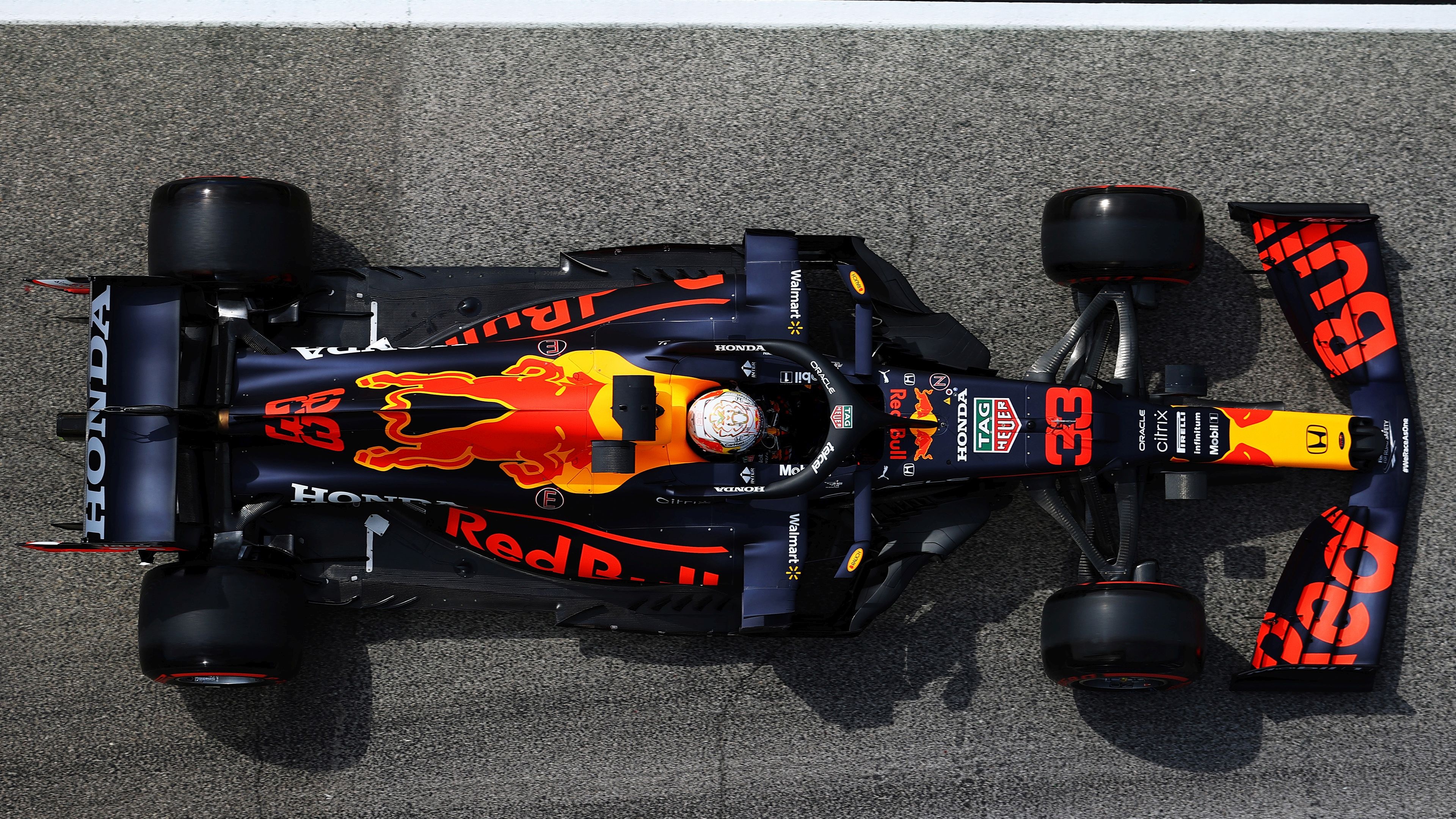 Motorsports: Max Verstappen drives The Oracle Red Bull Racing RB16, The Formula One racing team. 3840x2160 4K Wallpaper.