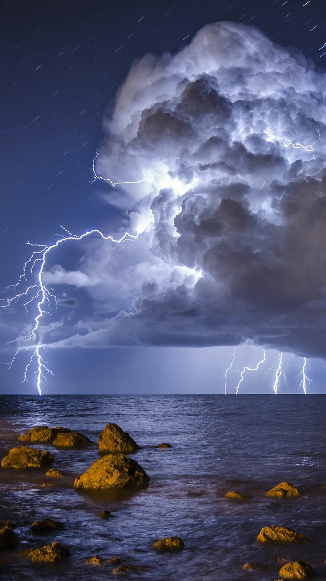 Thunder, iPhone storm wallpapers, 4K HD, iPhone storm, 1080x1920 Full HD Phone