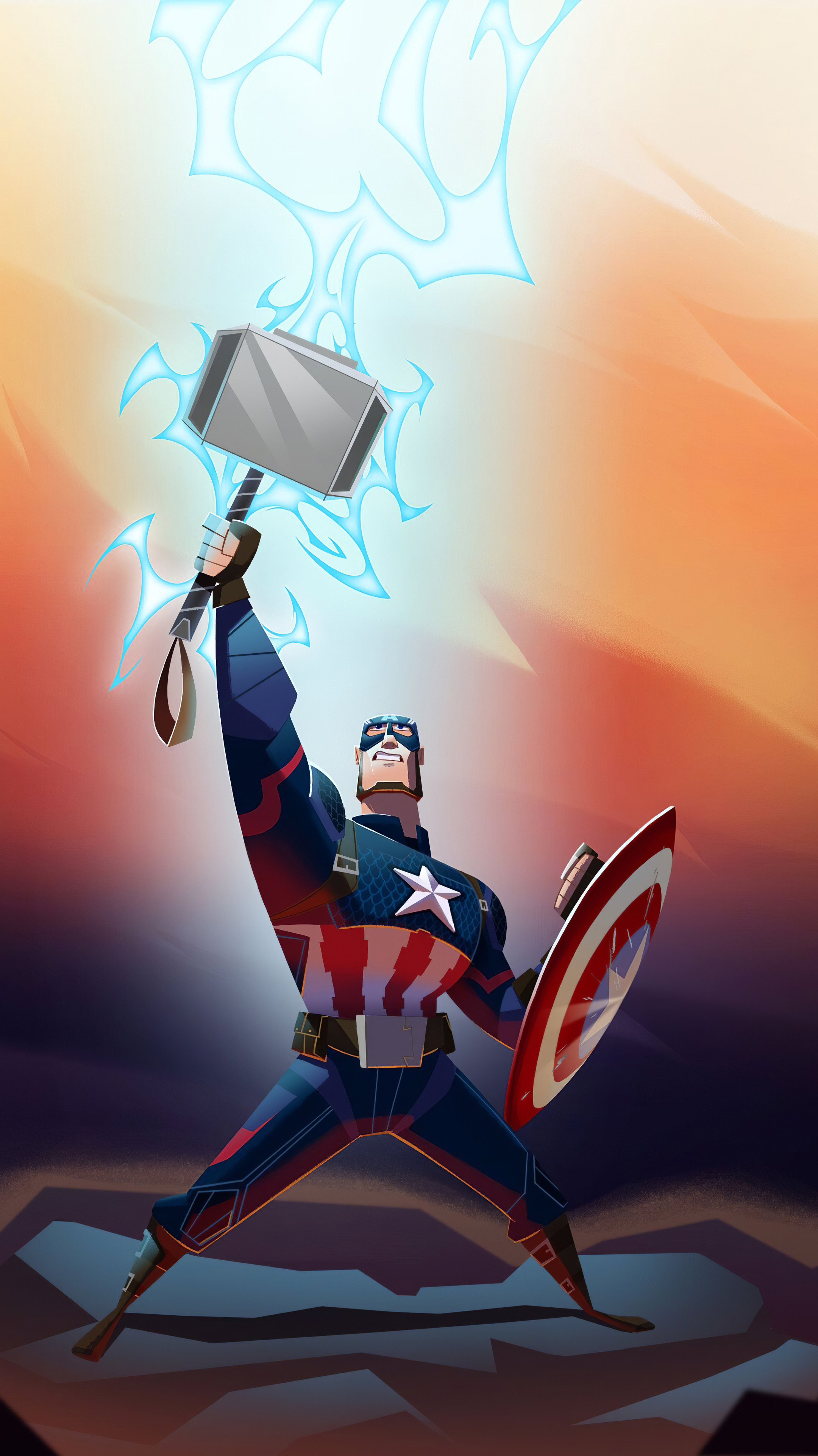 Captain America, Thor Hammer, Sony Xperia, 2160x3840 4K Phone