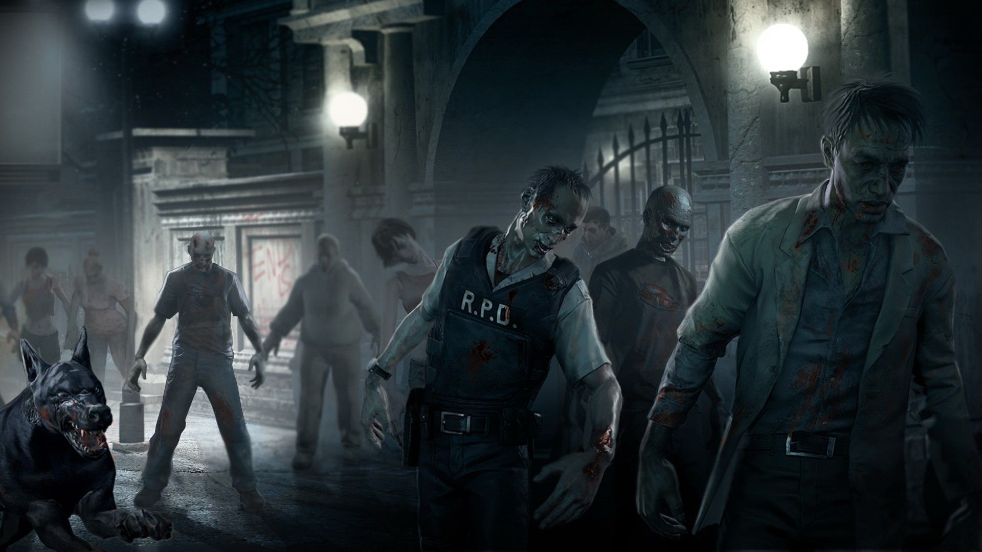 Resident Evil zombies, Iconic franchise, Thrilling video game, Undead horror, 1920x1080 Full HD Desktop
