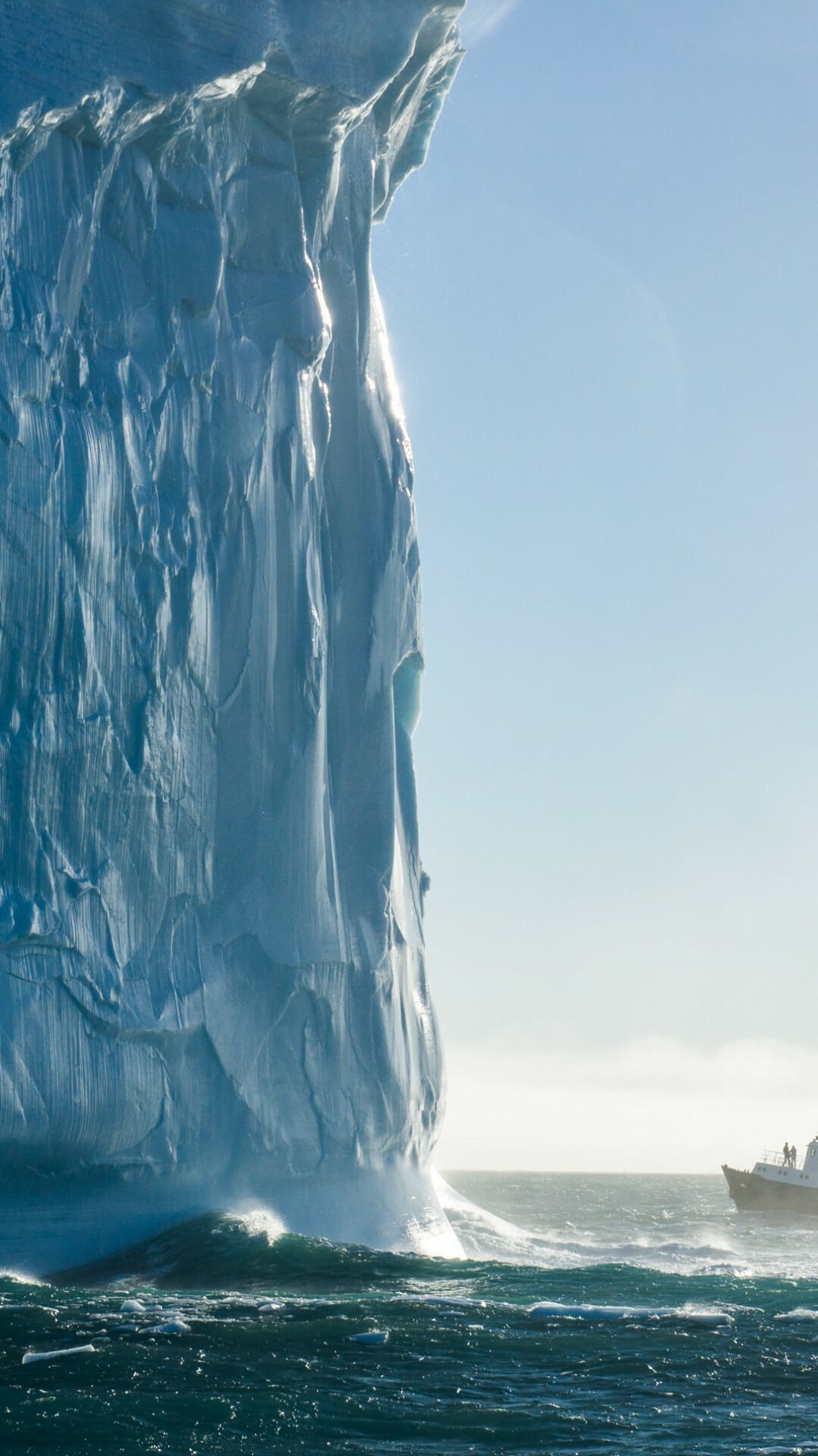National Geographic: Iceberg, Atlantic Ocean, Nature, Exhilarating and awe-inspiring scenery. 1080x1920 Full HD Background.