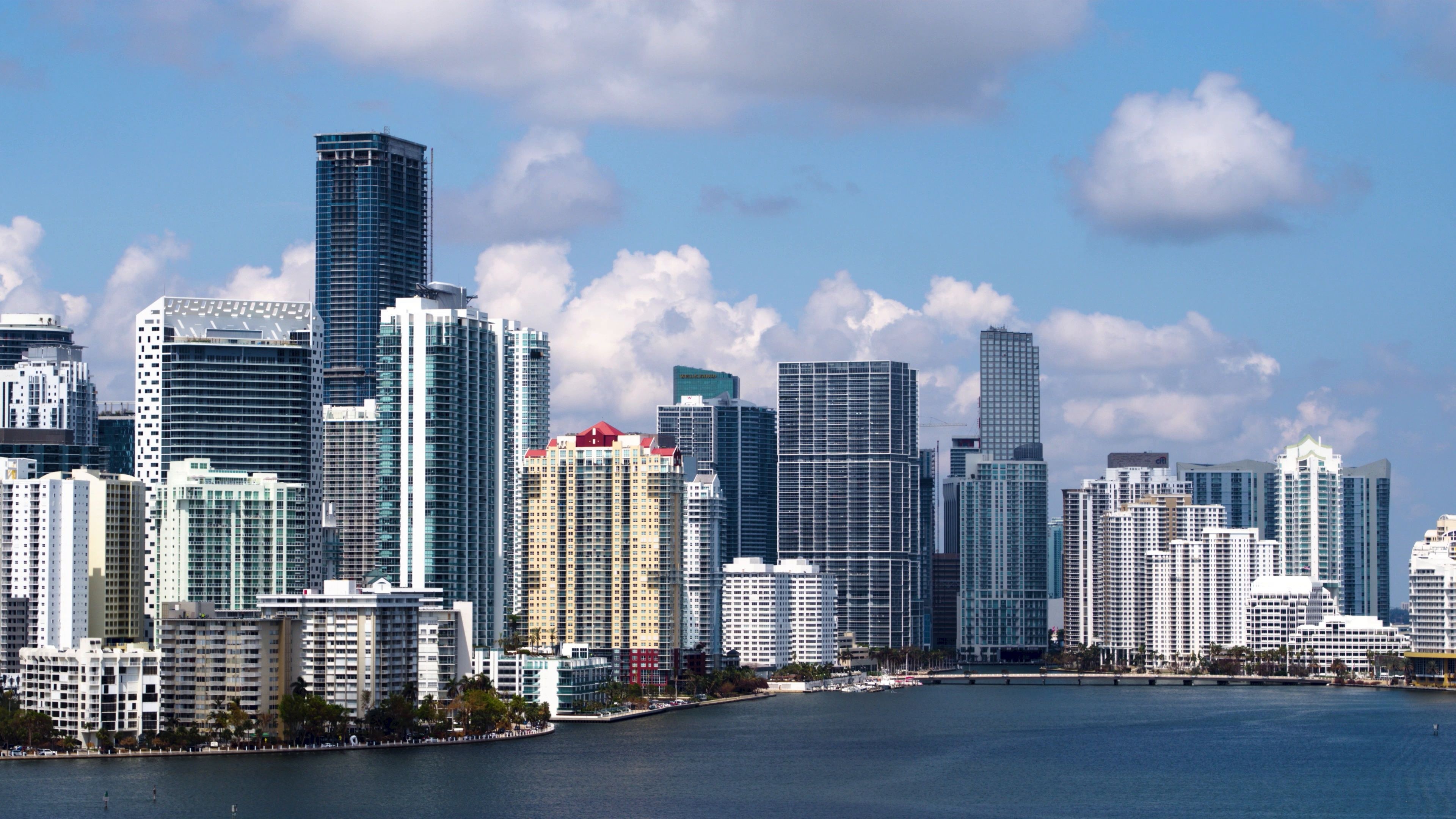 Miami Skyline, Aerial view, Downtown skyscrapers, Stunning drone footage, 3840x2160 4K Desktop