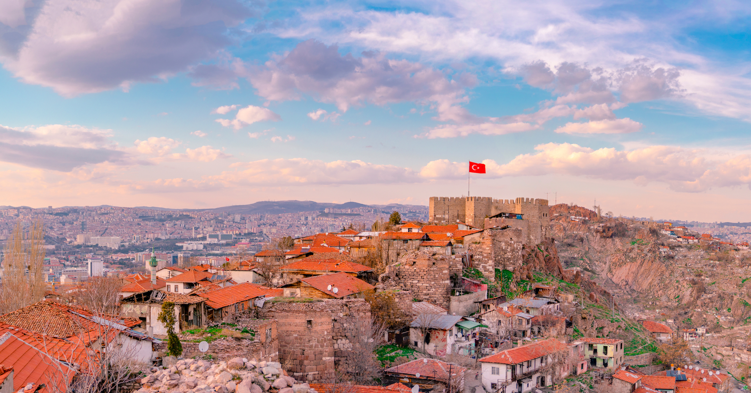Ankara citadel, View from top, Turkey, 3000x1570 HD Desktop
