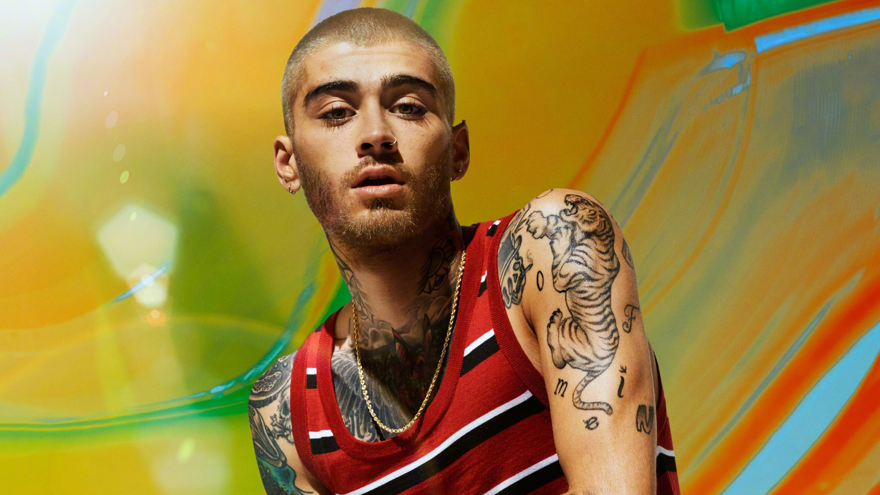 Zayn Malik: Music, "Pillowtalk" debuted at number one in the UK Singles Chart and the US Billboard Hot 100. 3510x1980 HD Background.