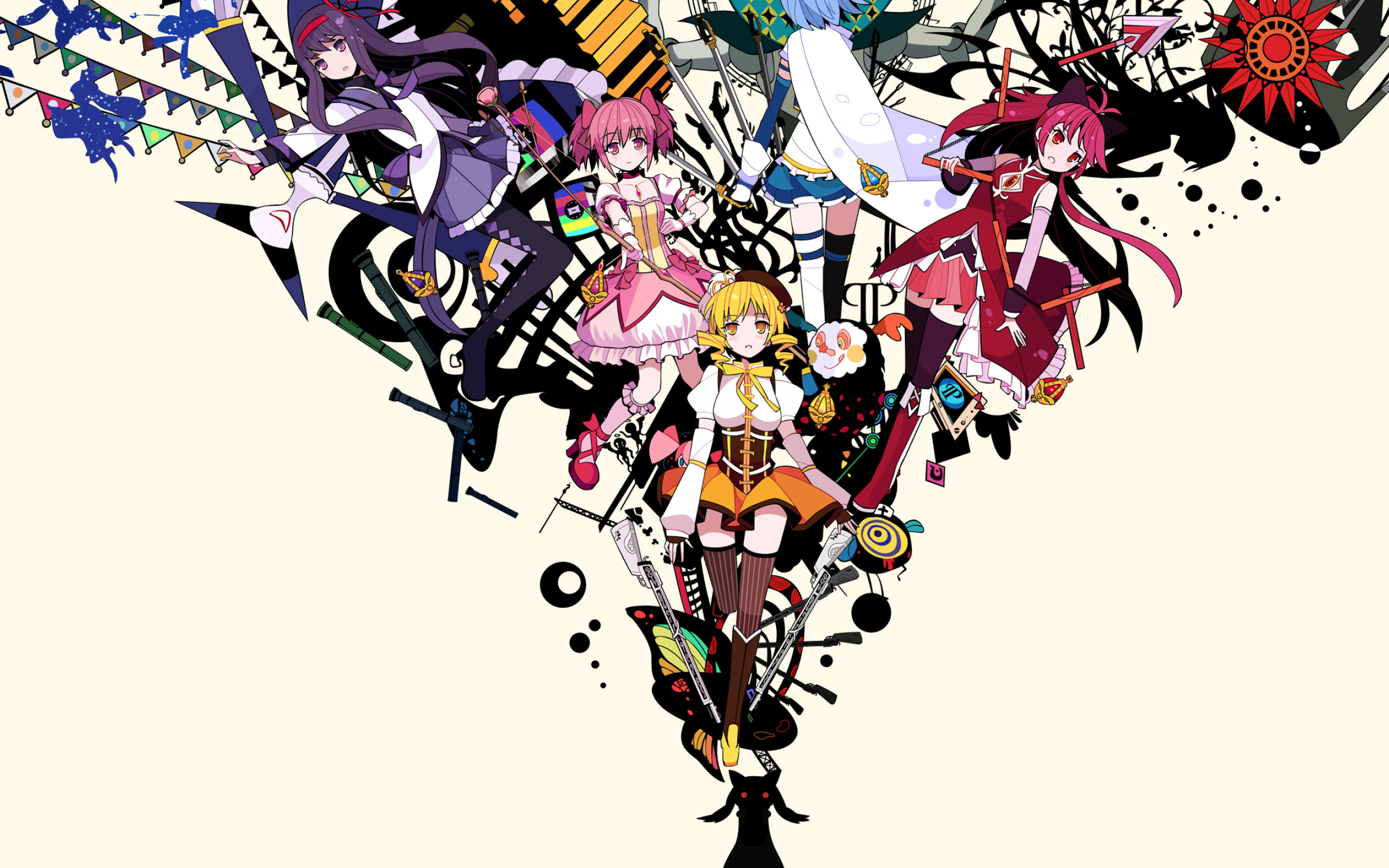 Madoka Magica, Anime, Magical girls, Girl power, 2560x1600 HD Desktop