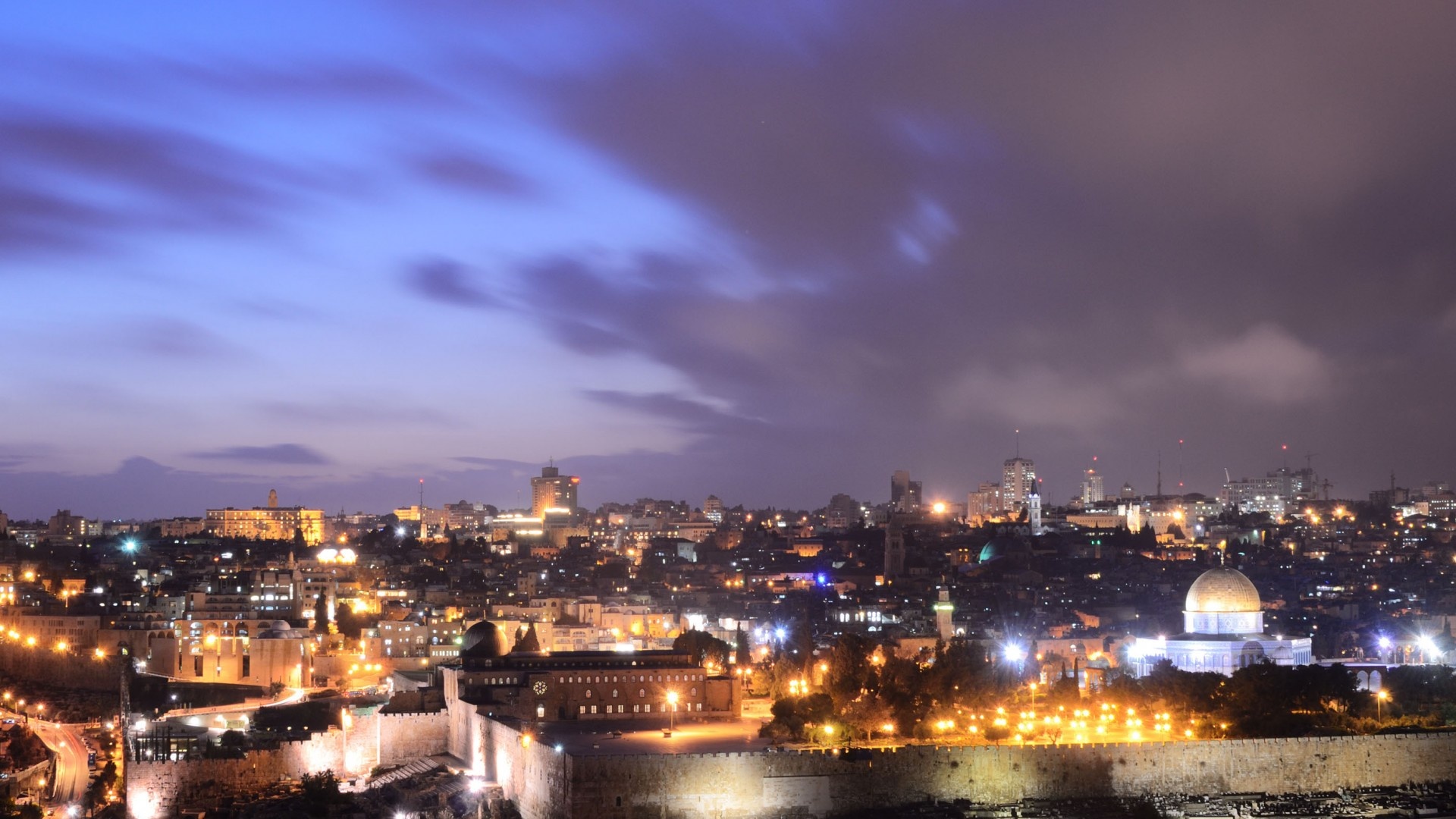 Jerusalem: Claimed as the capital city by both Israelis and Palestinians. 1920x1080 Full HD Background.
