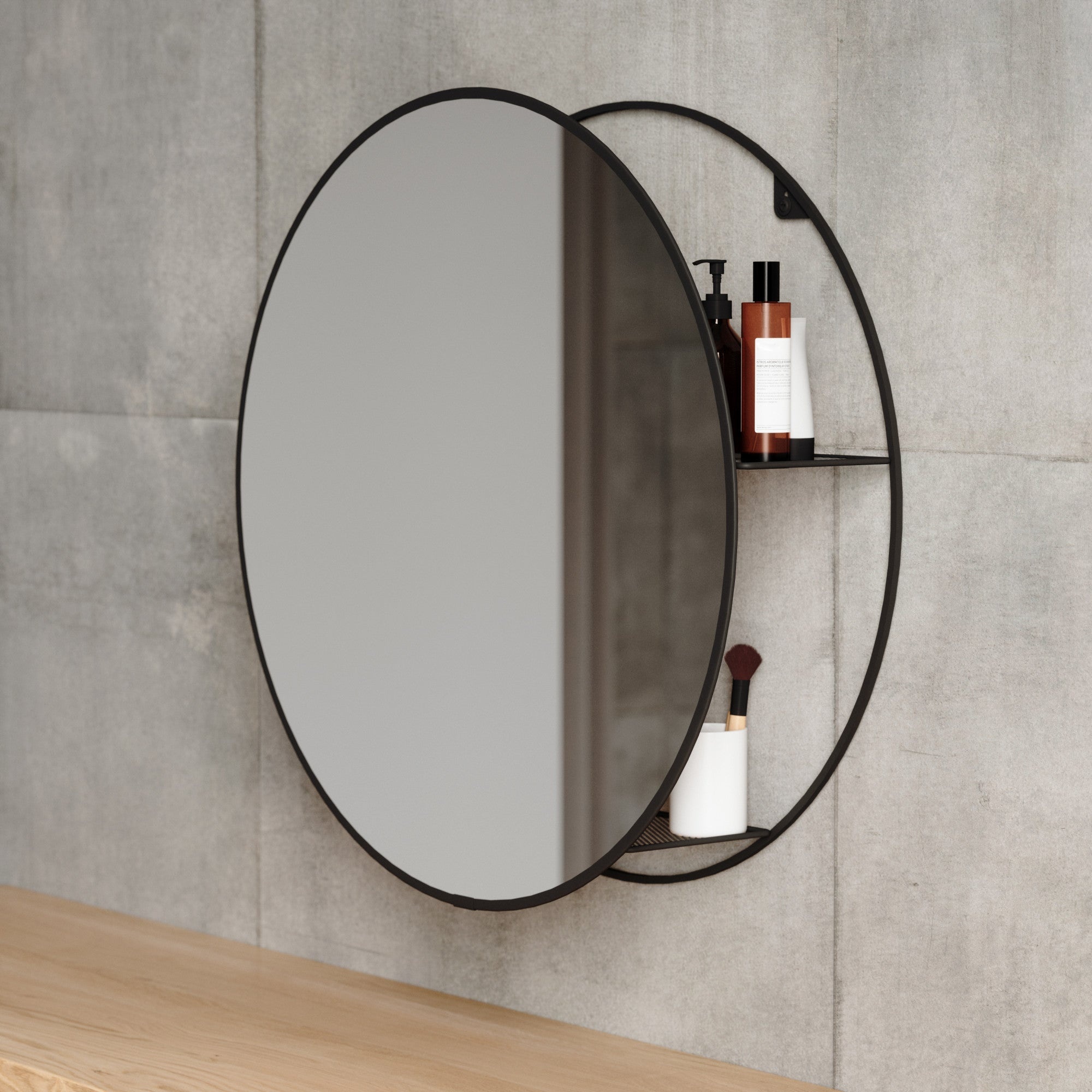 Mirror: Cirko, A round flat piece of glass that reflects light, Interior design. 2000x2000 HD Background.