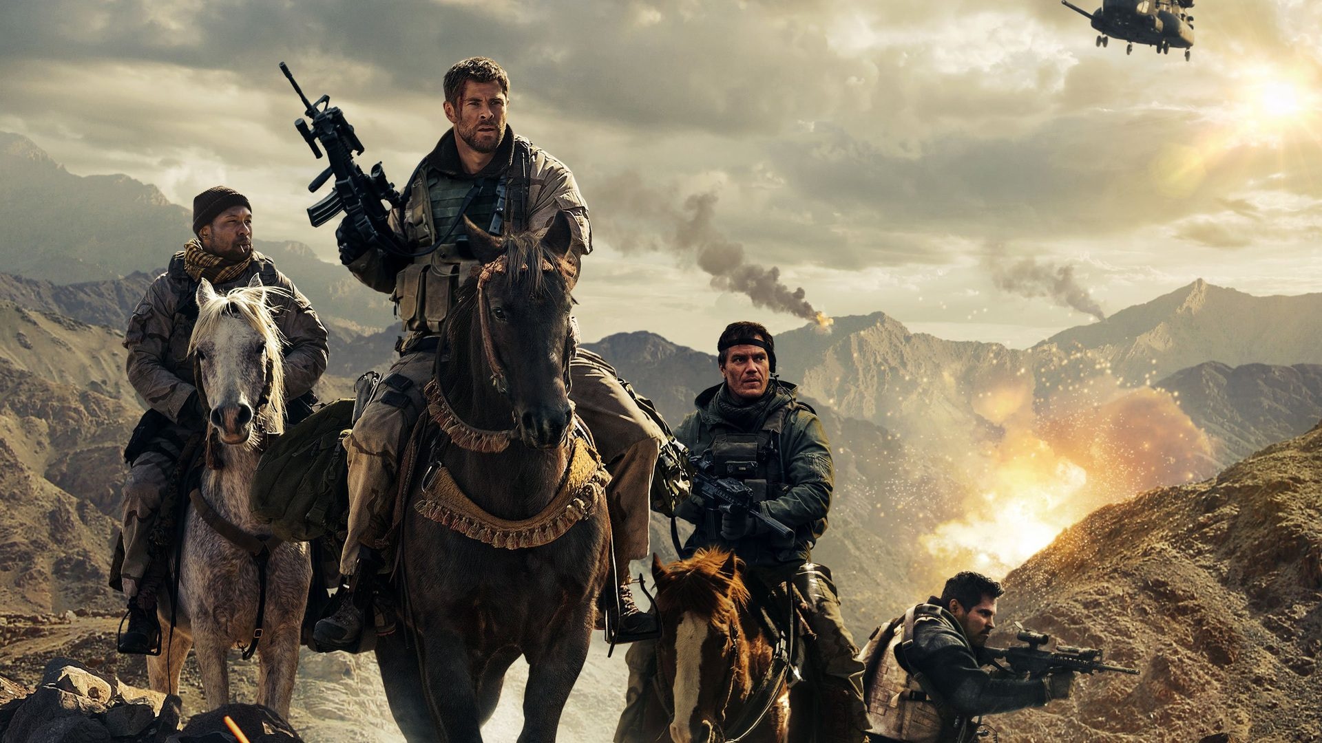 Michael Shannon: 12 Strong, Horse Soldiers, 2018 American action-war film, Directed by Nicolai Fuglsig, Written by Ted Tally and Peter Craig. 1920x1080 Full HD Background.