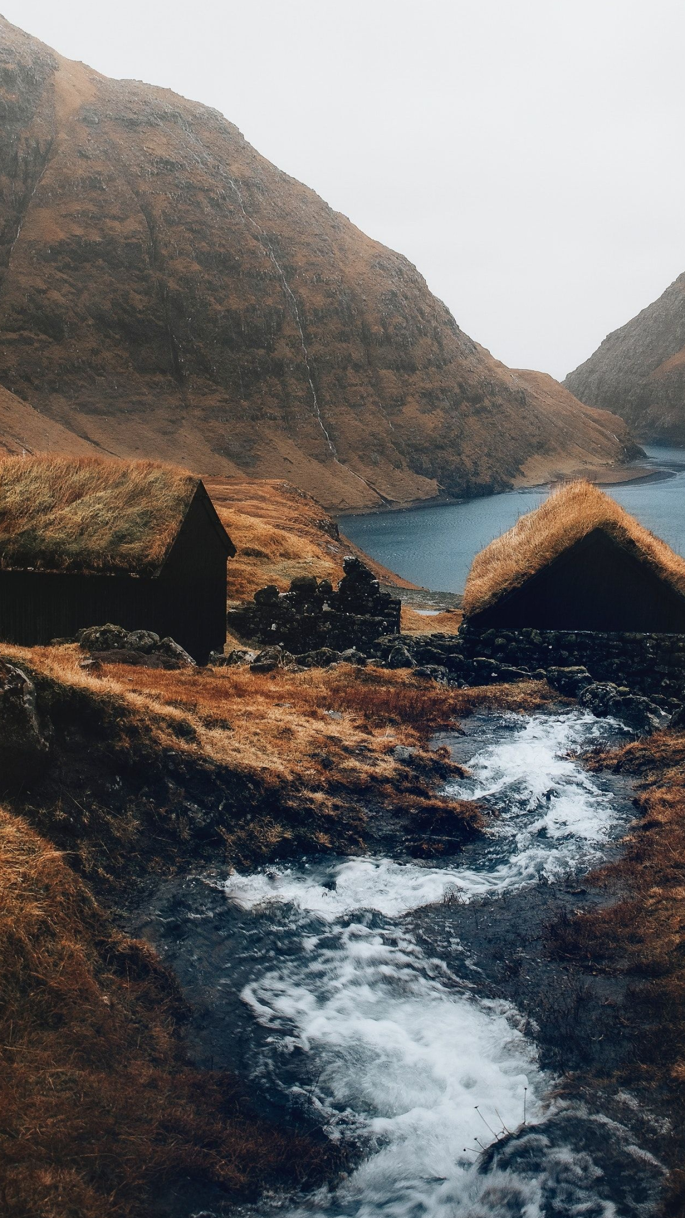 Saksun village beauty, Coastal enchantment, Faroe Islands, Nature's tranquility, 1400x2490 HD Handy