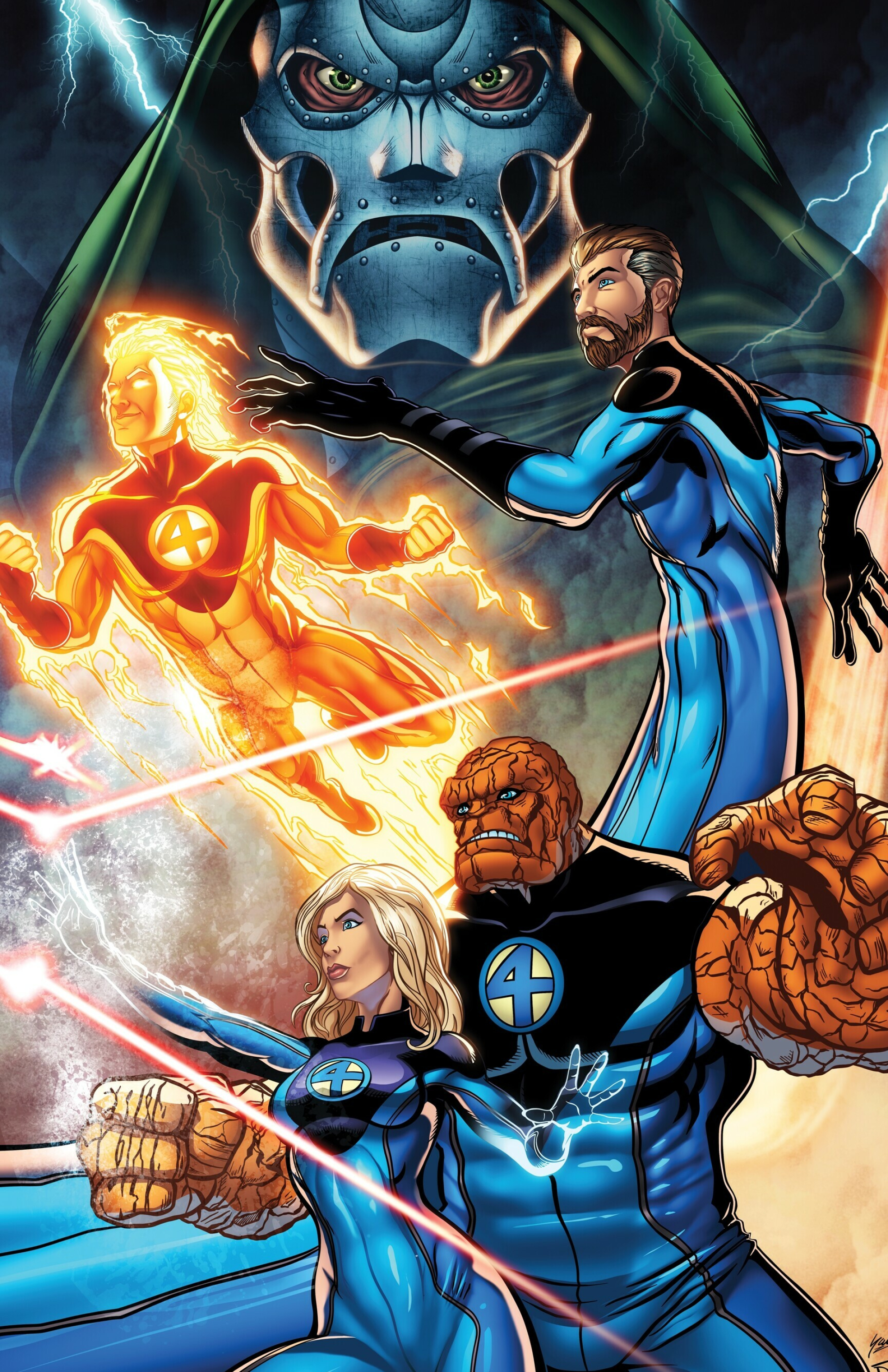 Fantastic 4: FF, A team of adventurers who accidentally received powers from "cosmic radiation" during a short trip to space. 1920x2970 HD Wallpaper.