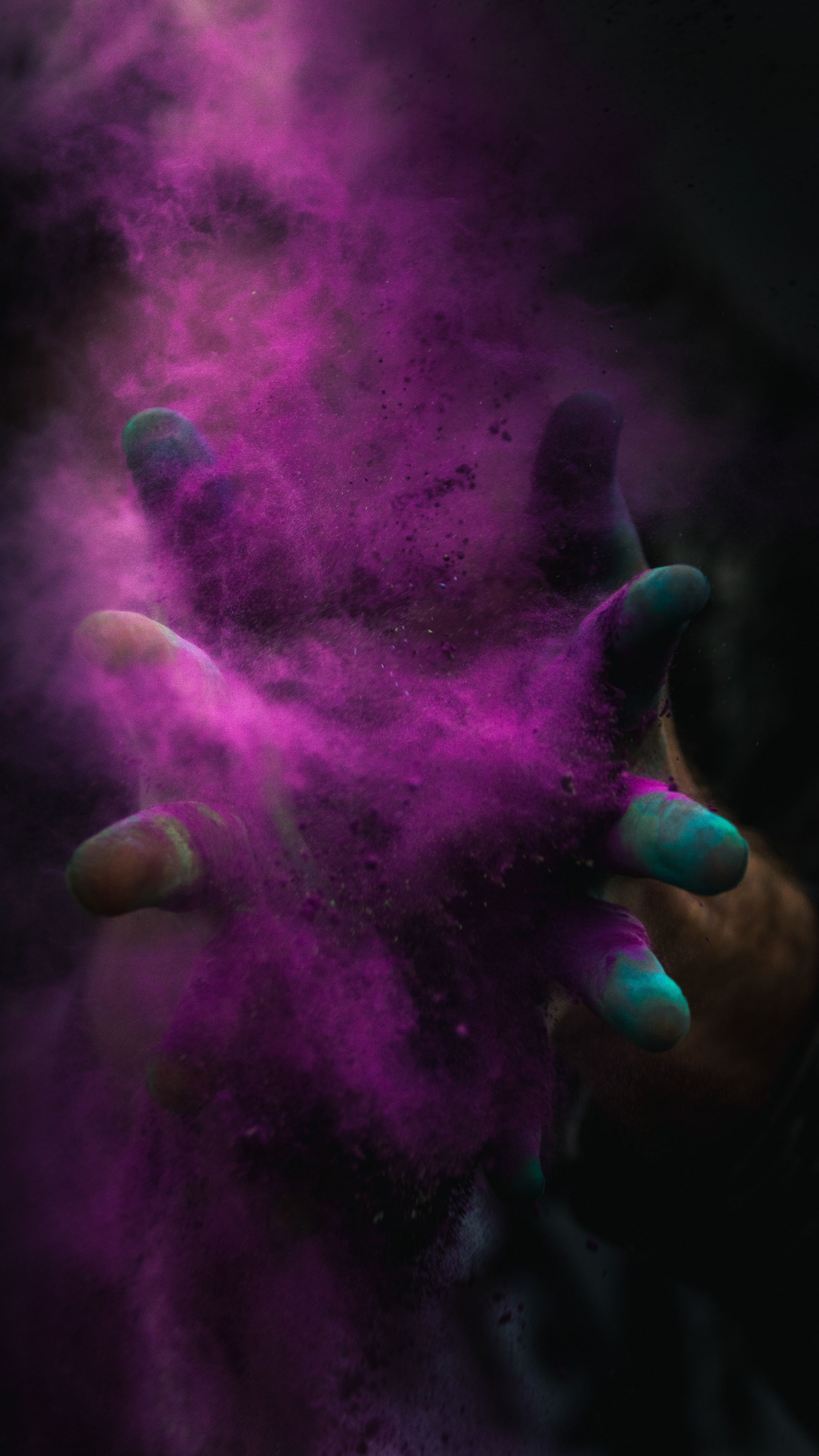 Color powder purple, Fun hands, Xperia z5 premium, 2160x3840 4K Handy