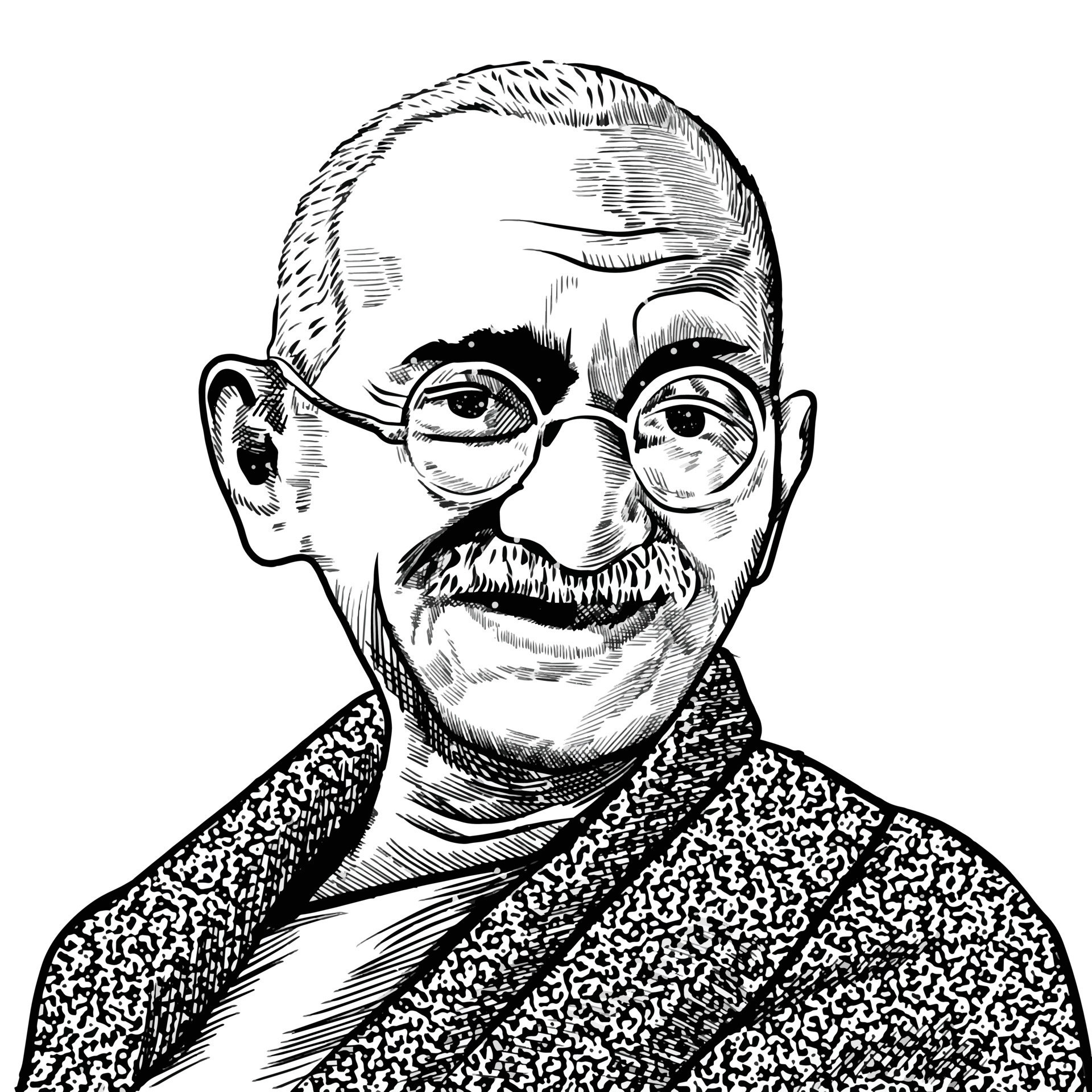 Surakarta, Indonesia, December 7, 2021, Mahatma Gandhi portrait, 1920x1920 HD Phone