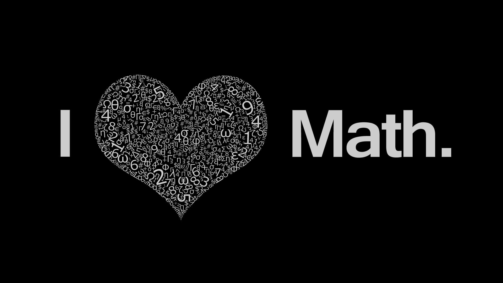 I love math, Mathematics, Heart symbol, Numbers, 1920x1080 Full HD Desktop