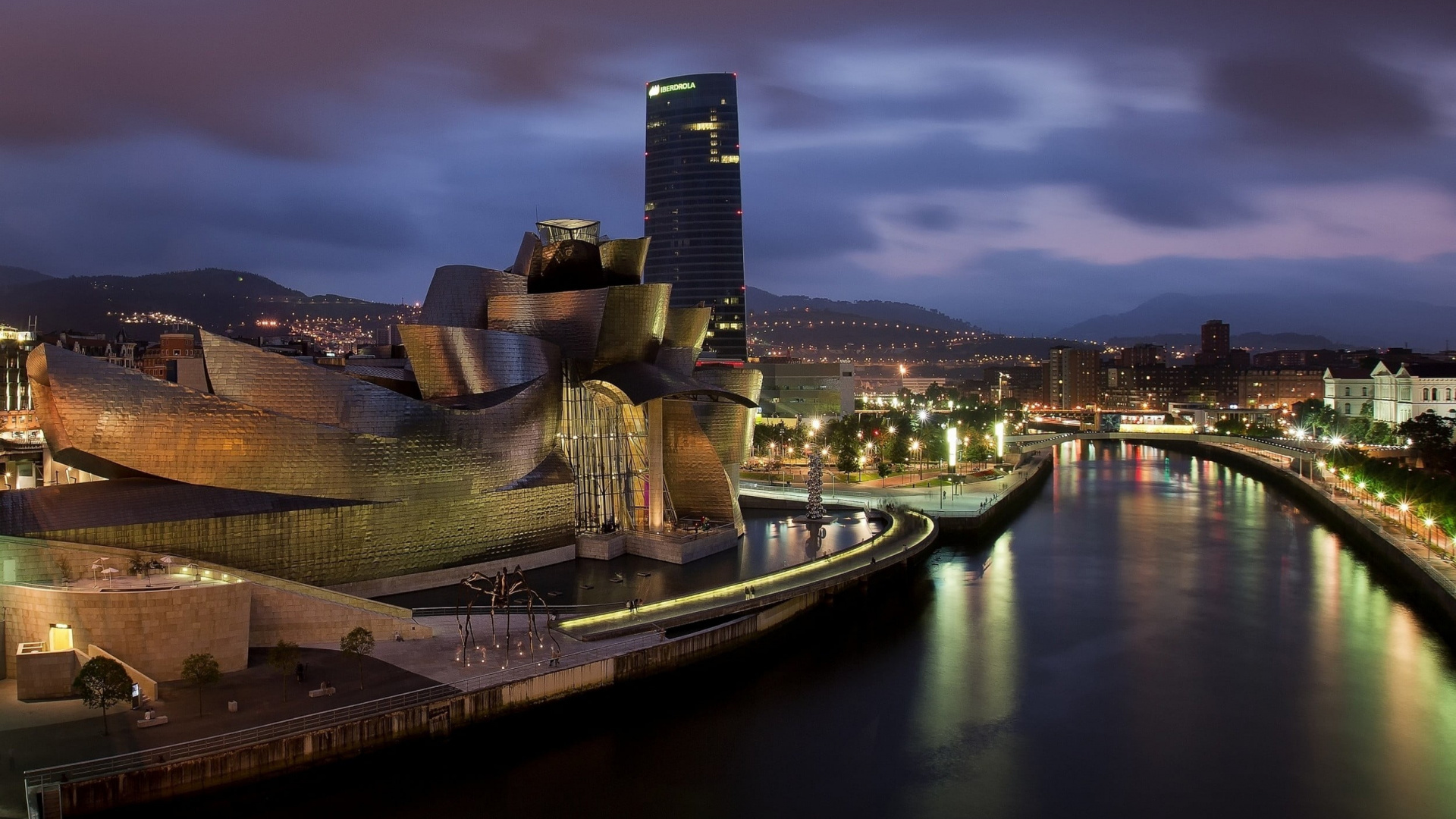 Bilbao Landschaft mit Guggenheim Museum, 1920x1080 Full HD Desktop