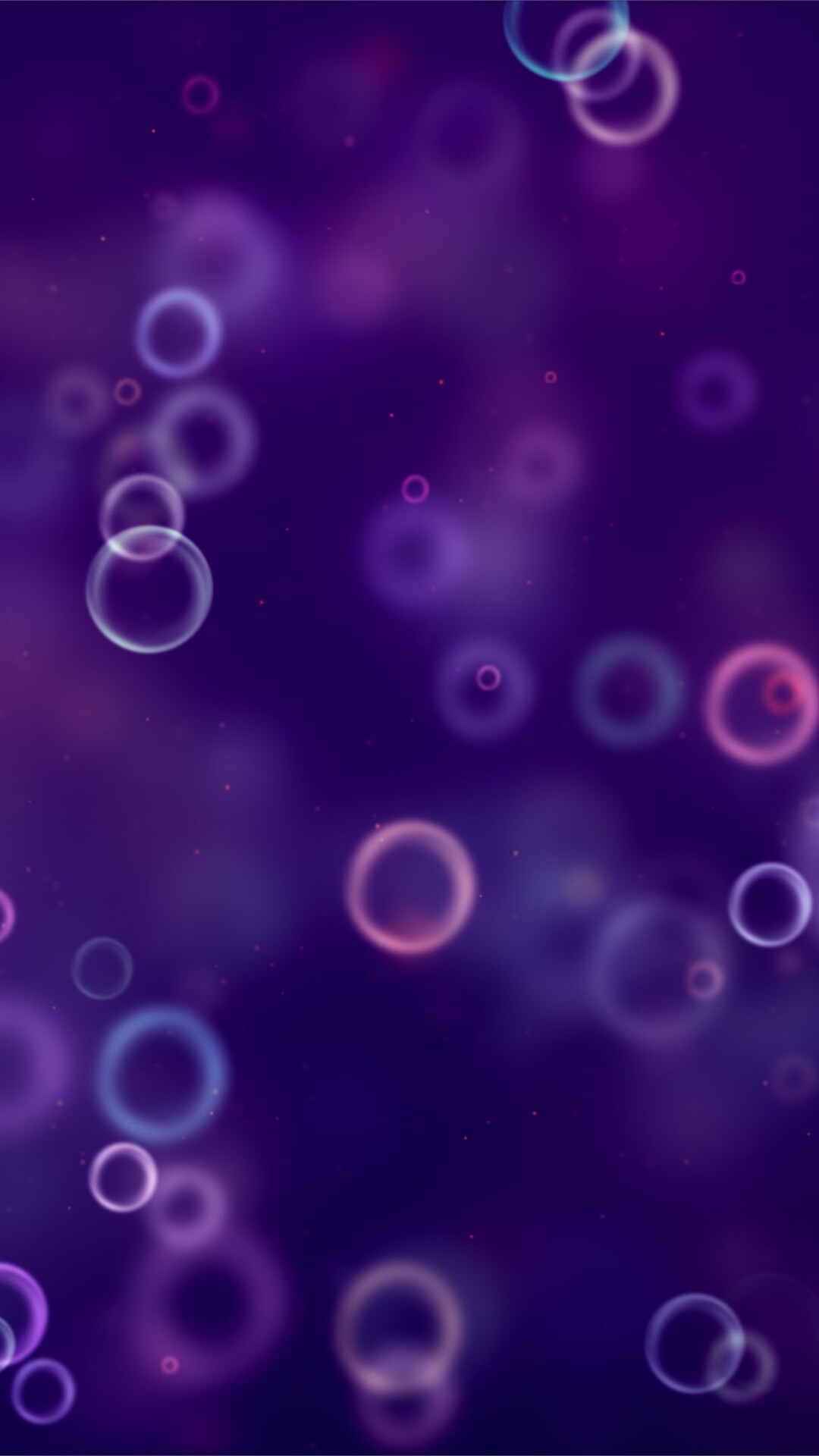 Girly: Dark blue bubbles, Shining purple balls, Violet, Minimalistic. 1080x1920 Full HD Wallpaper.