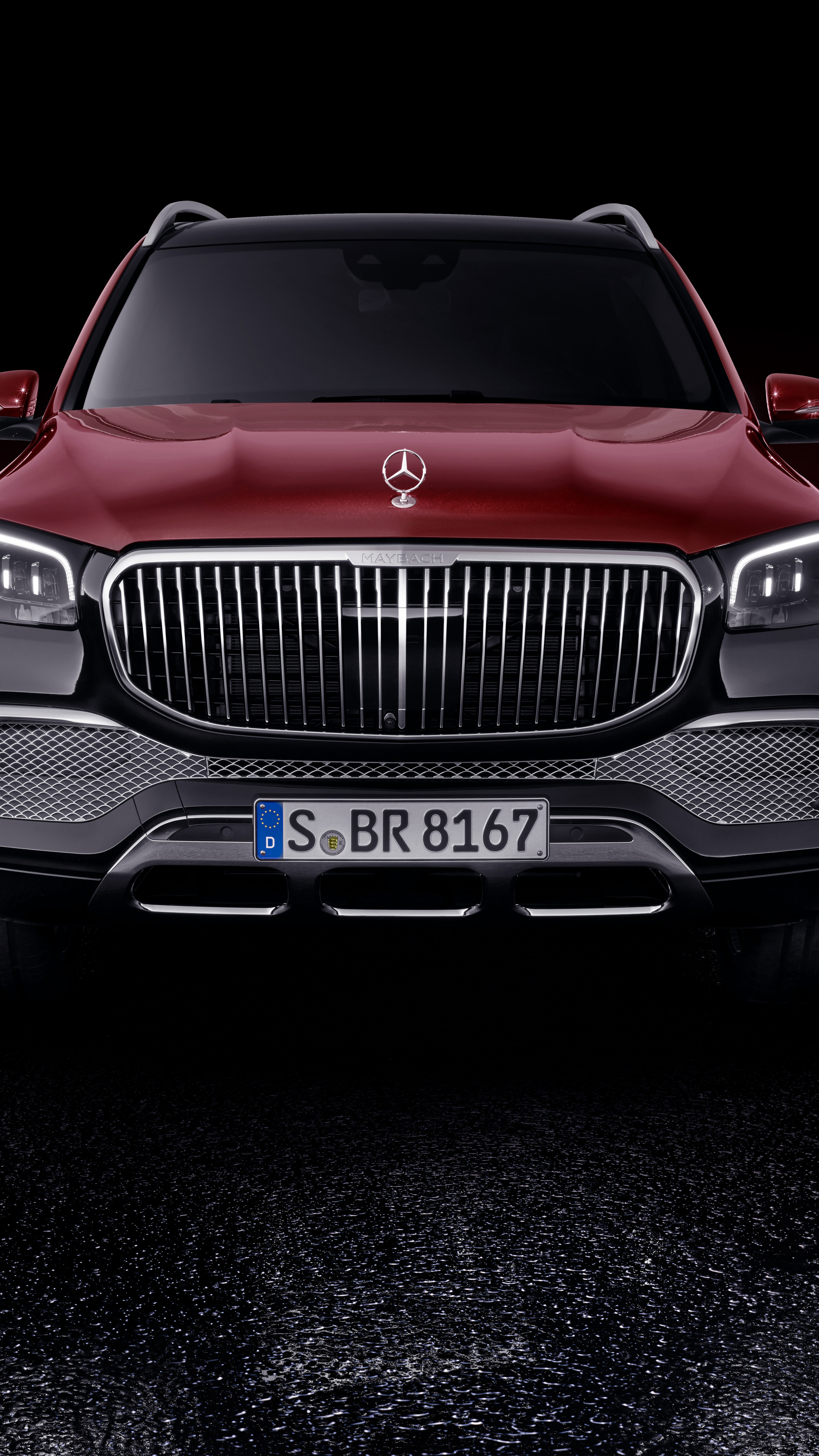 luxury car SUV front view, Mercedes Maybach GLS 600, 2160x3840 4K Phone