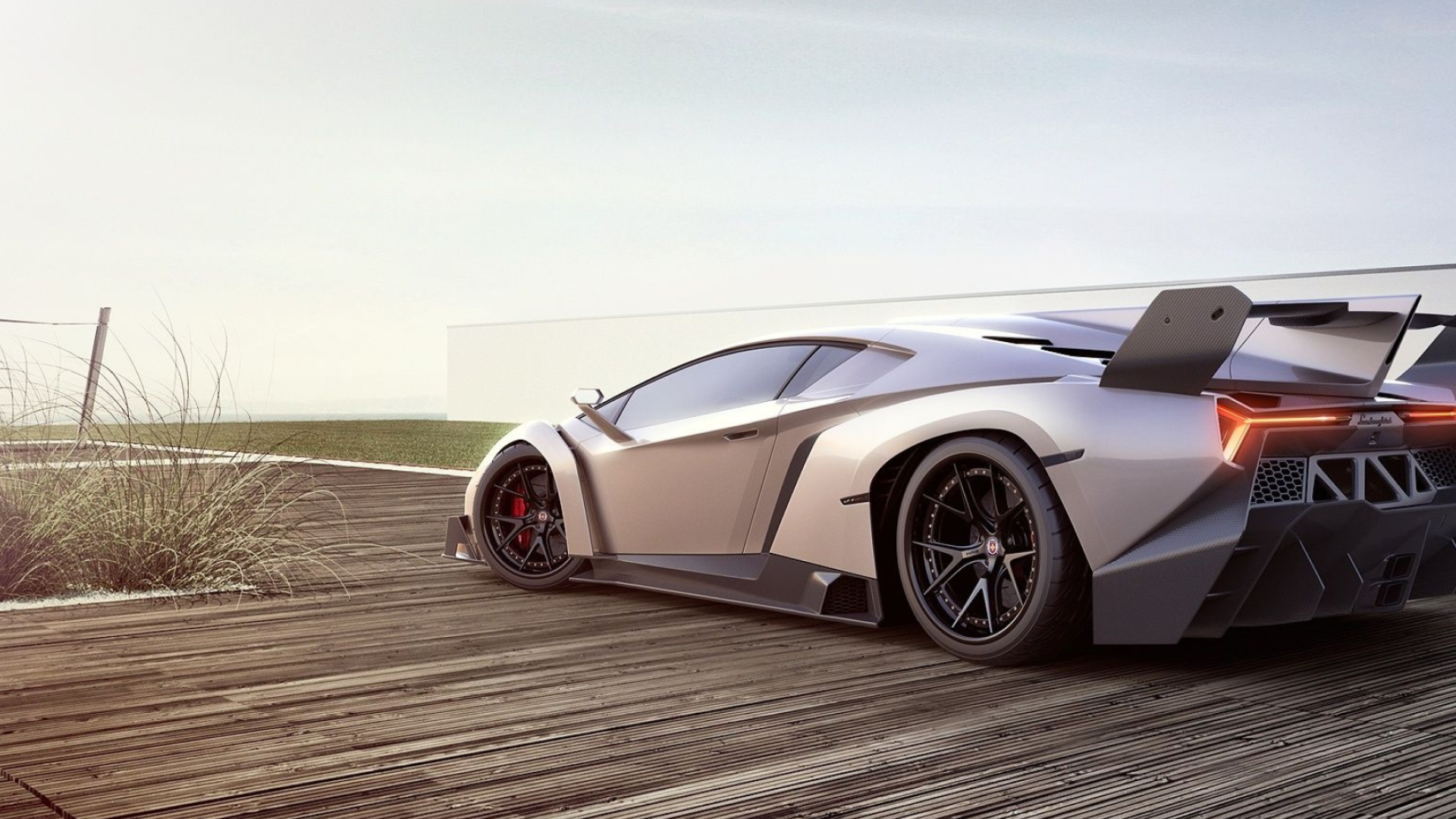 Sports Car: Adjustable driving position and steering column, Lamborghini Veneno. 1920x1080 Full HD Background.