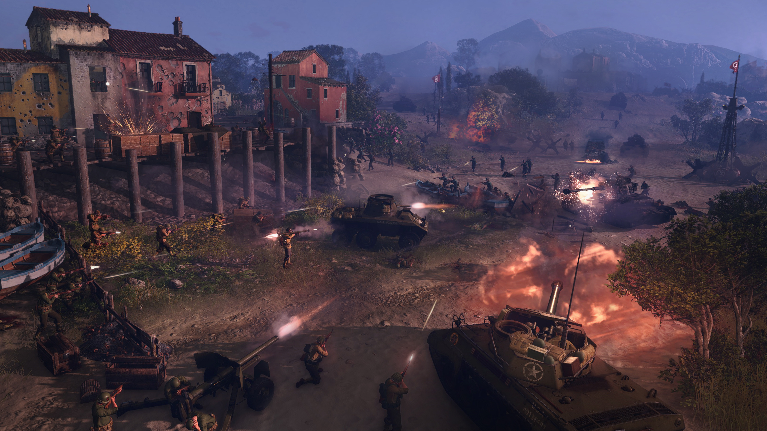 Company of Heroes 3: Armor profiles of vehicles in the game has been updated to now include side armor. 2560x1440 HD Background.