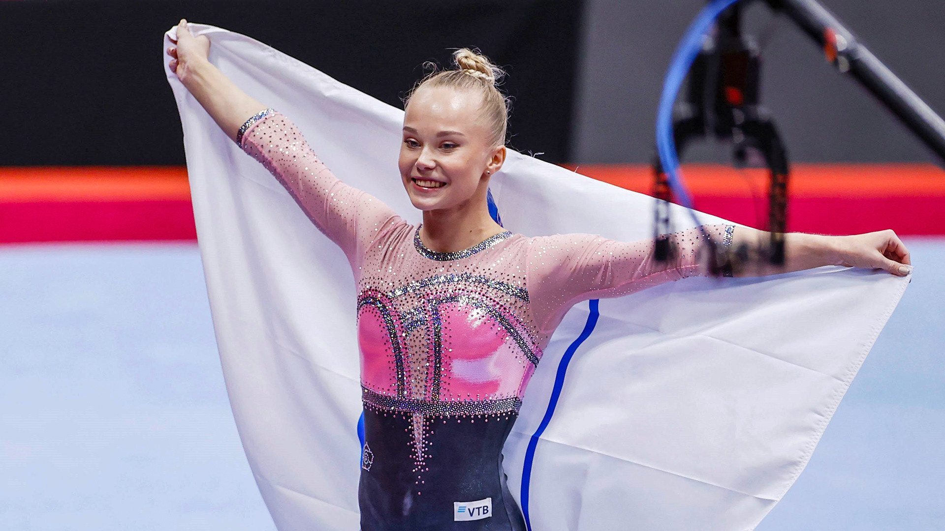 Floor (Gymnastics): Angelina Melnikova, The 2020 Tokyo Olympics team competition gold medalist. 1920x1080 Full HD Background.