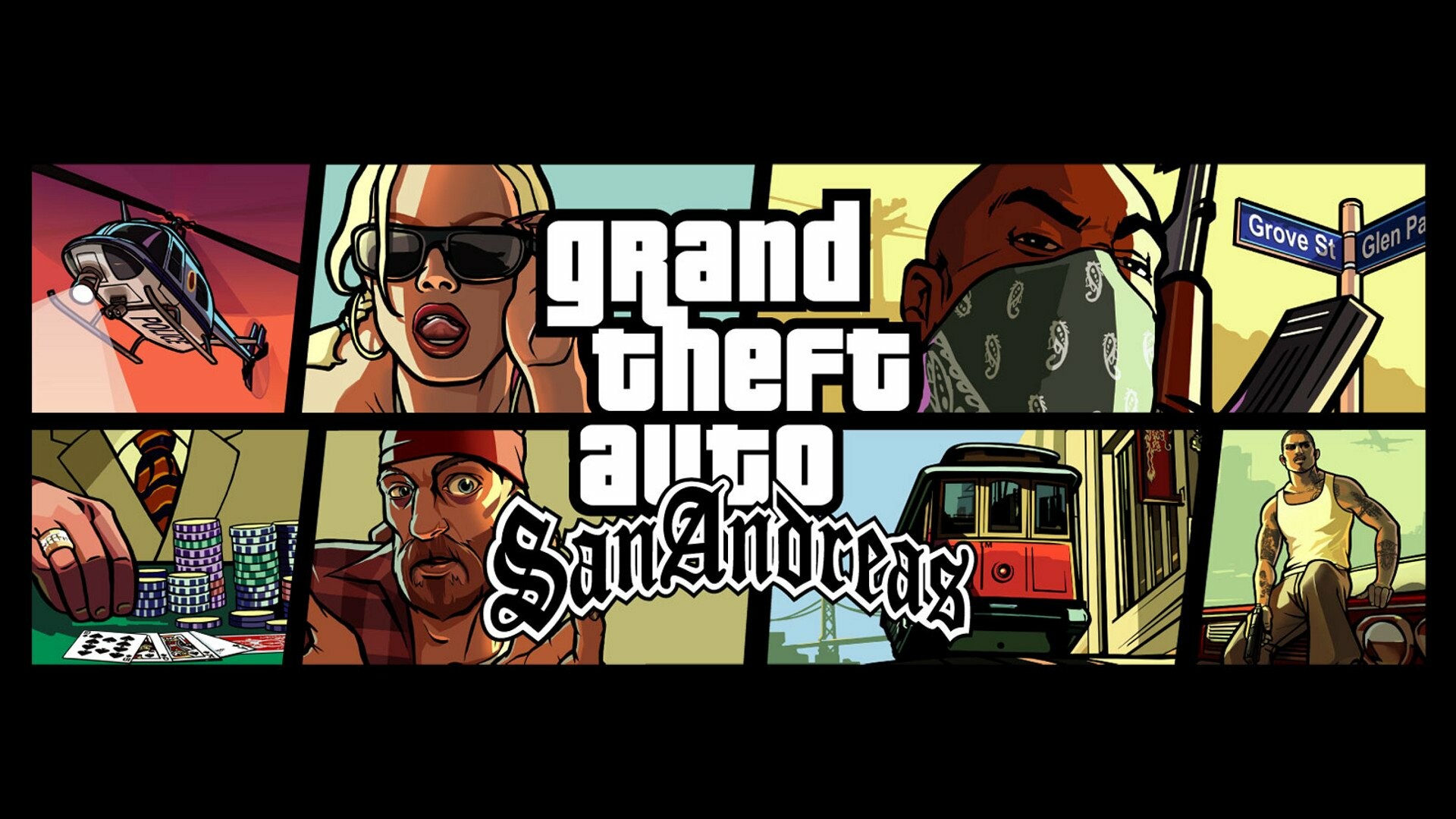 Grand Theft Auto: San Andreas: An iconic video game in the GTA series set in an open-world environment. 1920x1080 Full HD Wallpaper.