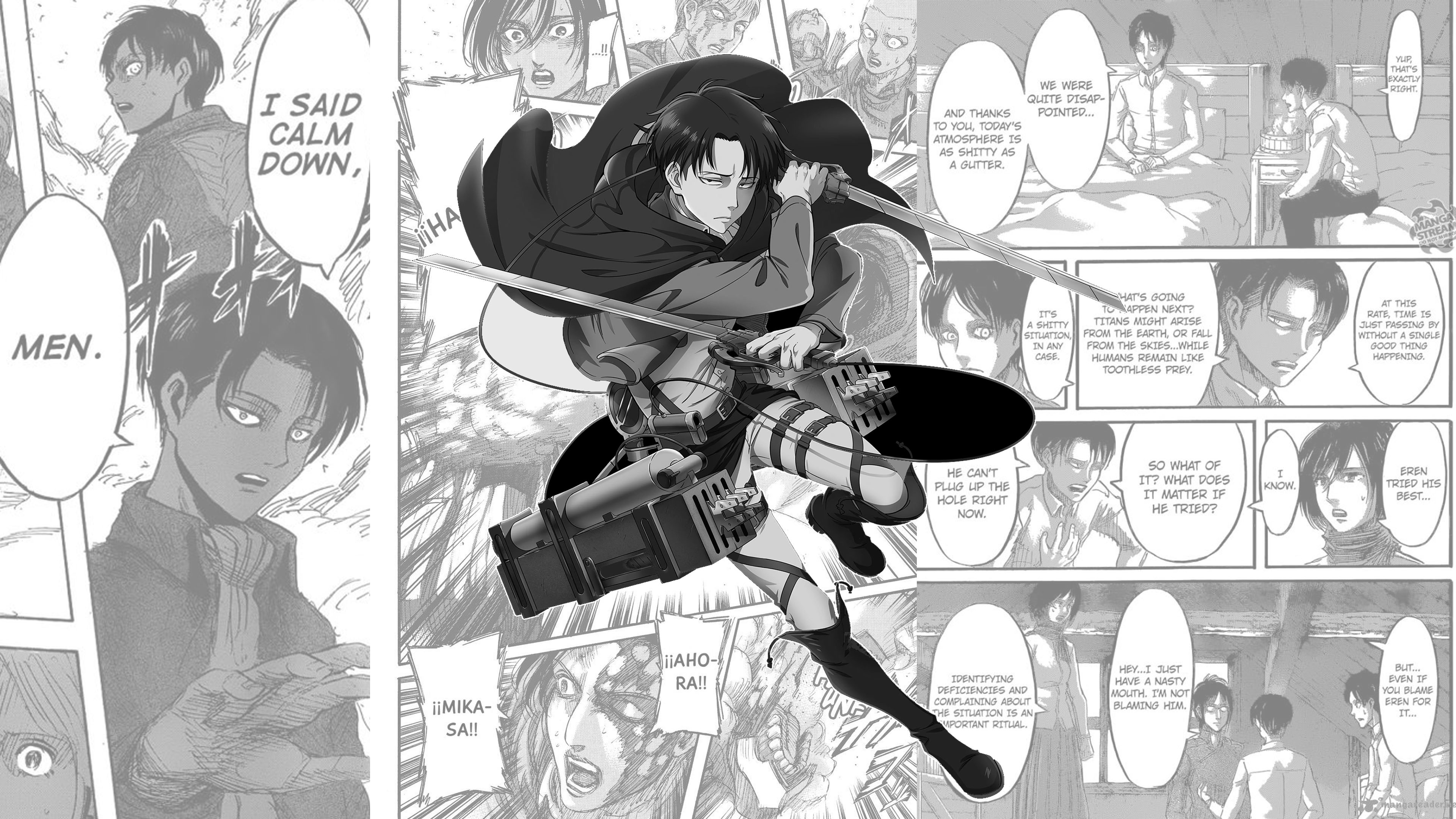 Levi Ackerman manga, Badass character, Fierce warrior, Iconic moments, 3840x2160 4K Desktop