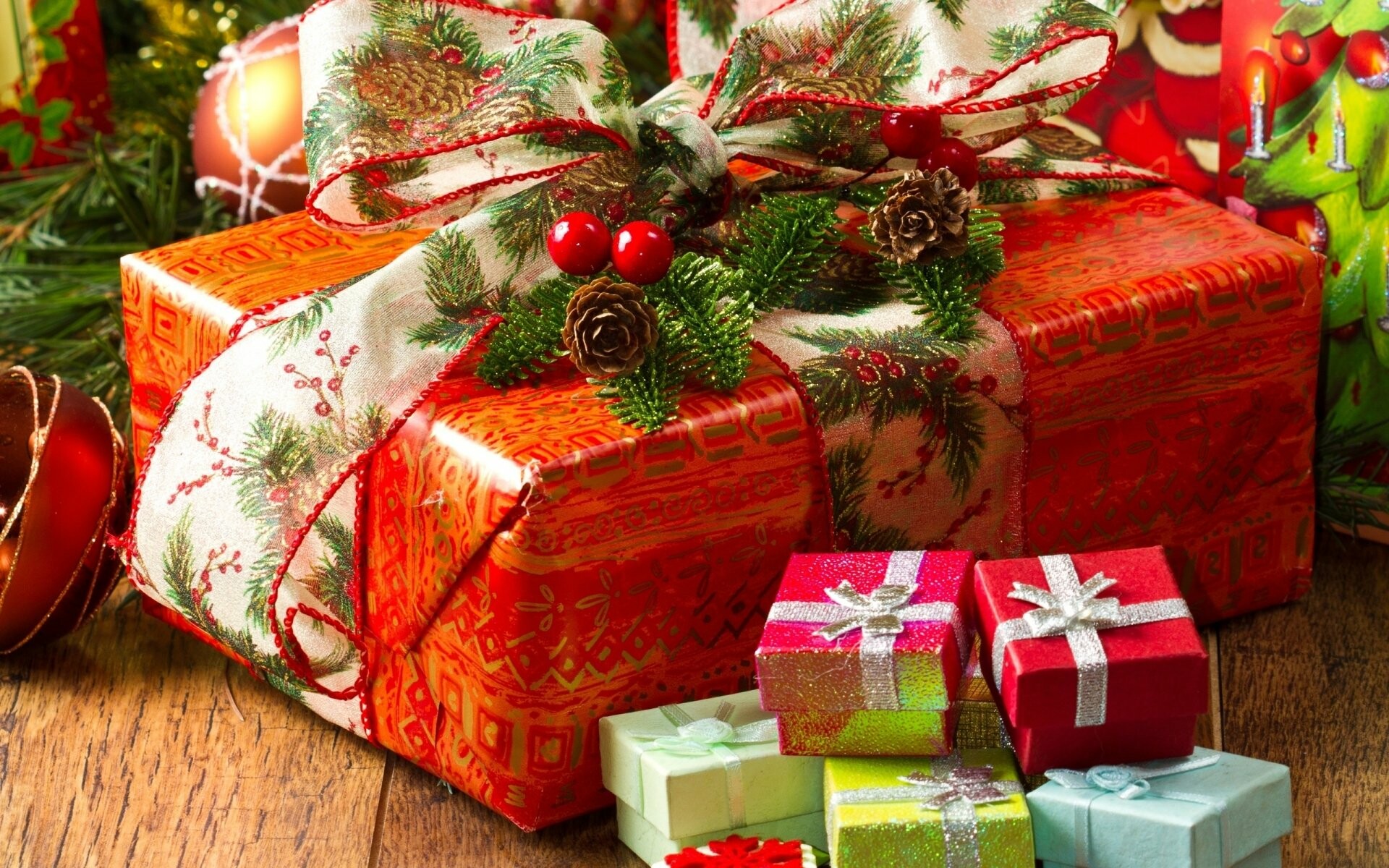 Christmas gifts, Holiday season, HD background, Wallpaper image, 1920x1200 HD Desktop