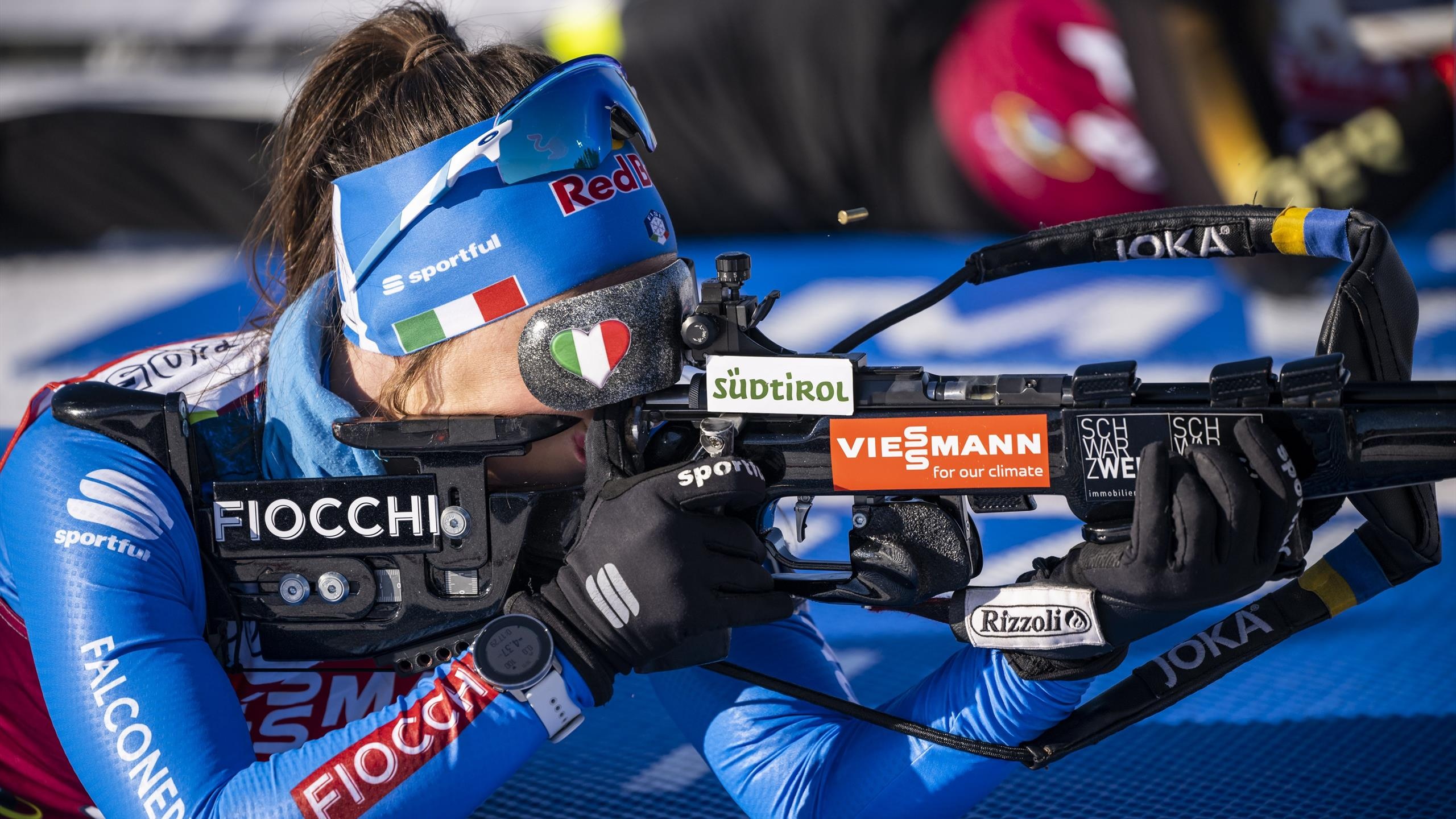 Biathlon: Denise Herrmann, Olympic champion, World Cup in Oberhof, Winter athletes. 2560x1440 HD Background.