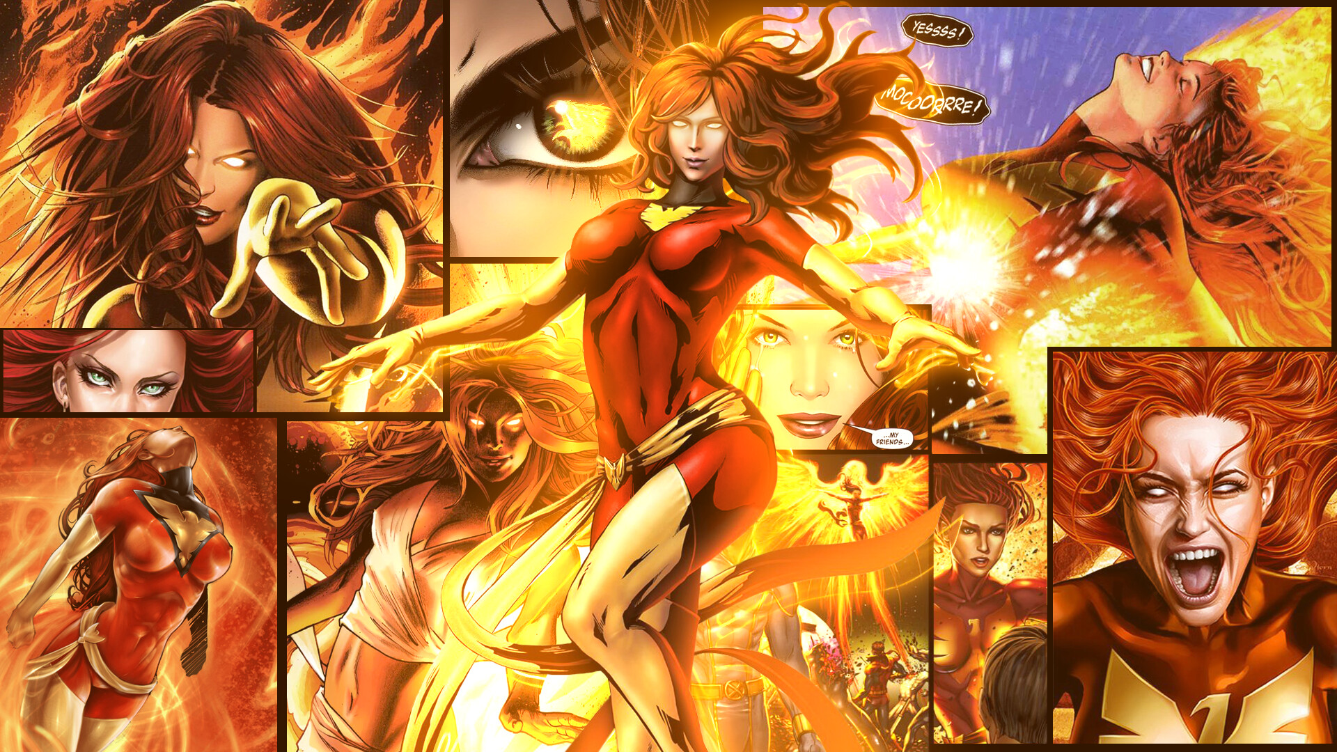 Phoenix (Marvel): Jean Grey, was mentored by mutant specialist Professor Charles Xavier, a telepath himself. 1920x1080 Full HD Wallpaper.