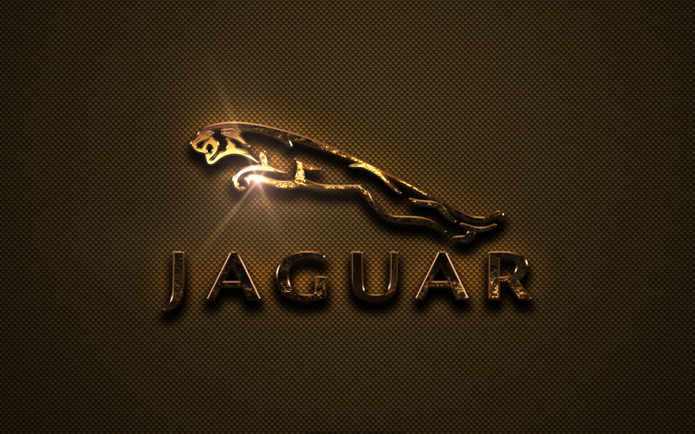 Jaguar Logo, Jaguar, Goldenes Logo, Kunstwerk, 2880x1800 HD Desktop