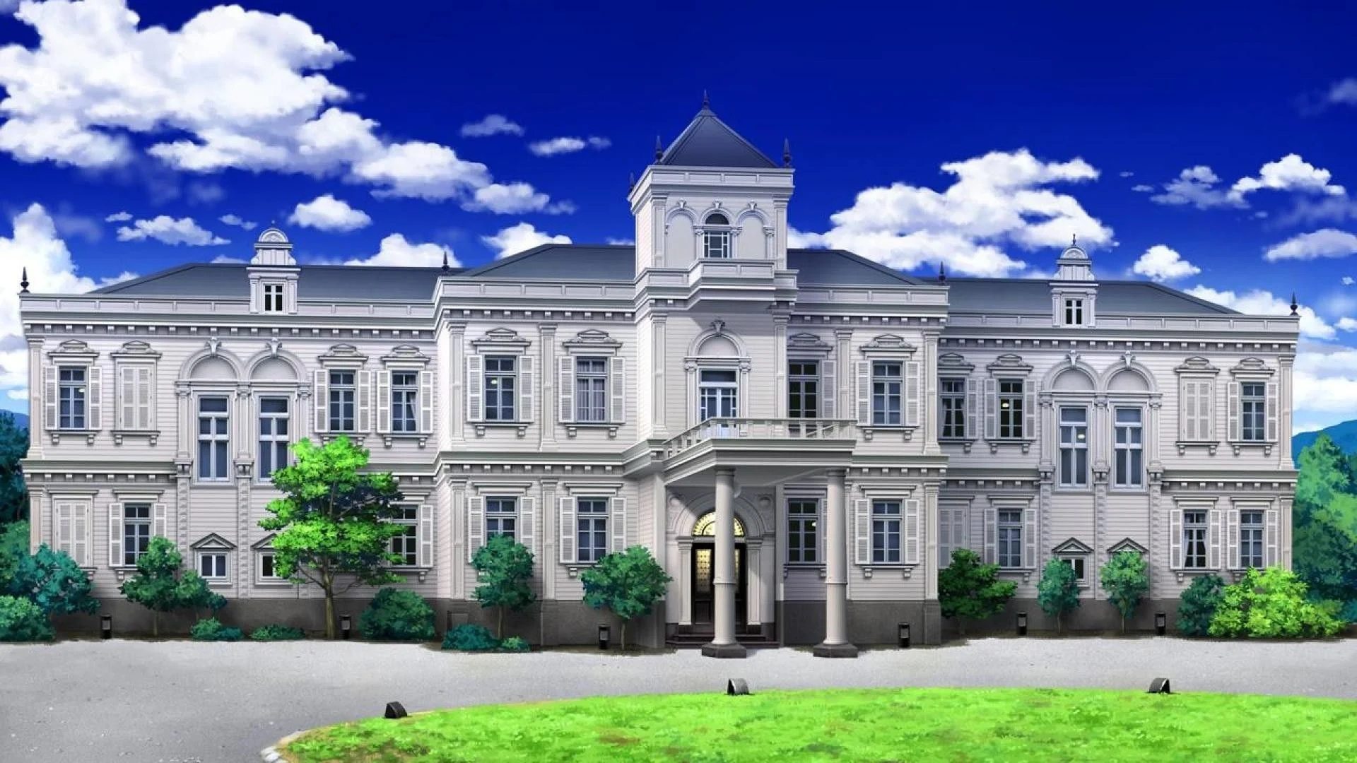 Mansion: Luxurious estate in anime TV series, Fictional dwelling house, Cartoon. 1920x1080 Full HD Wallpaper.