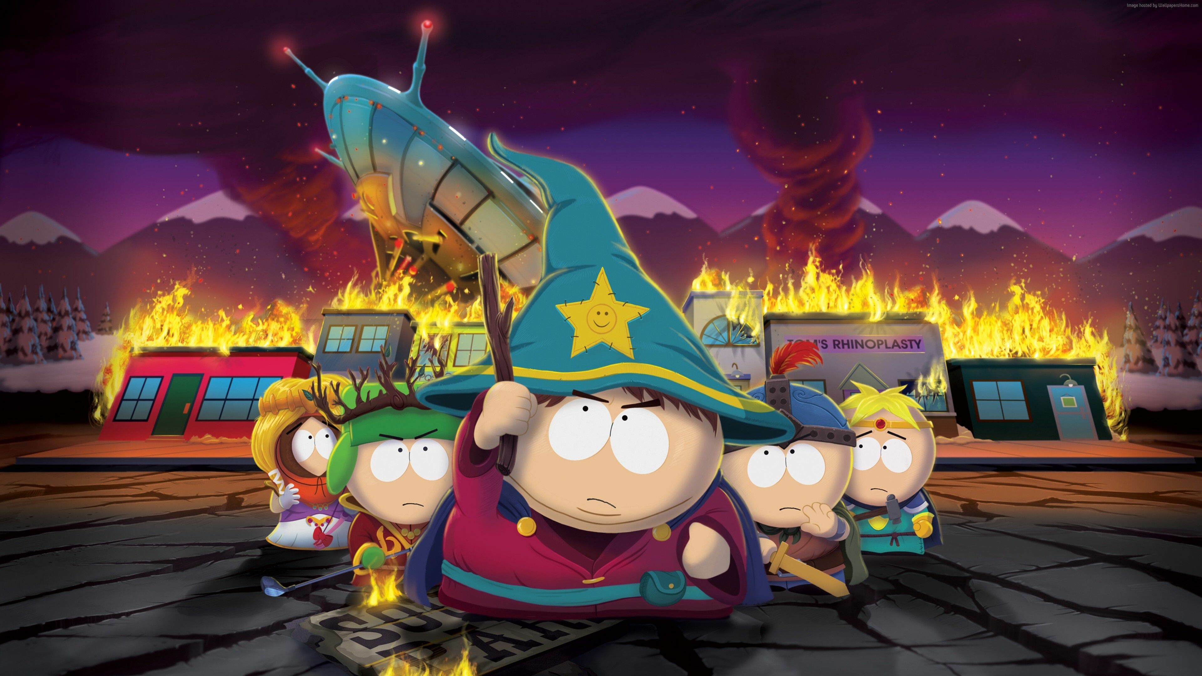 South Park: The Stick of Truth, A serious Role-playing game which follows a fun story-line. 3840x2160 4K Background.