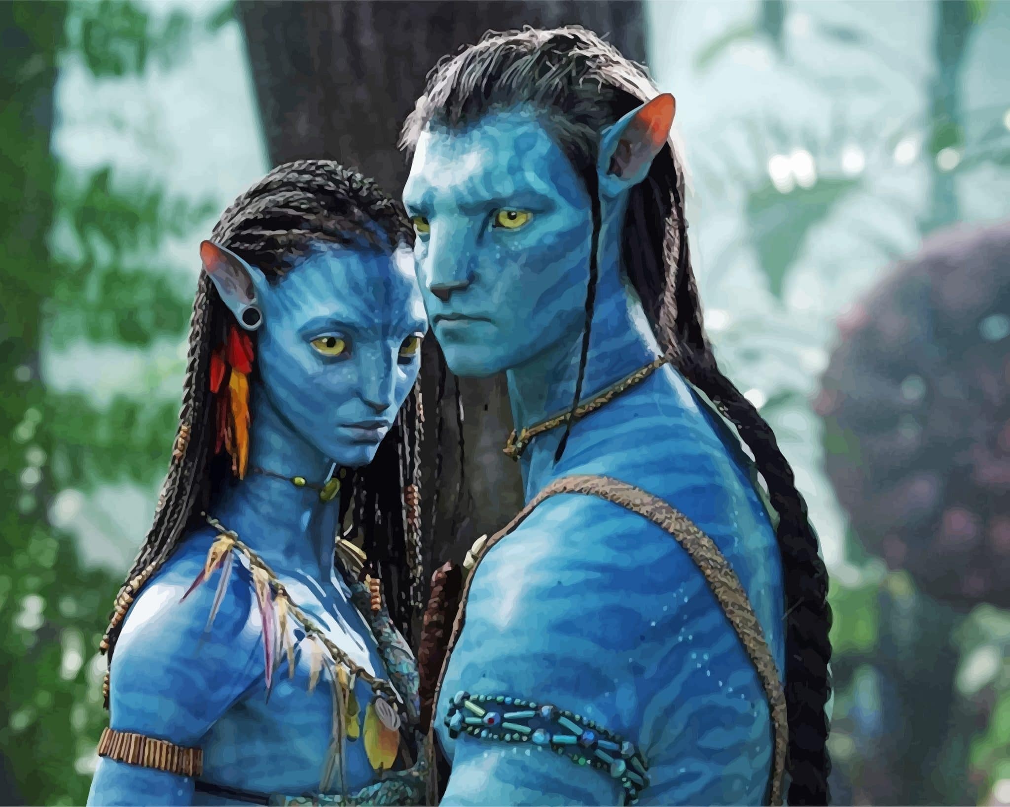 Jake Sully, Neytiri, Avatar movies, Paint by numbers, 2050x1640 HD Desktop
