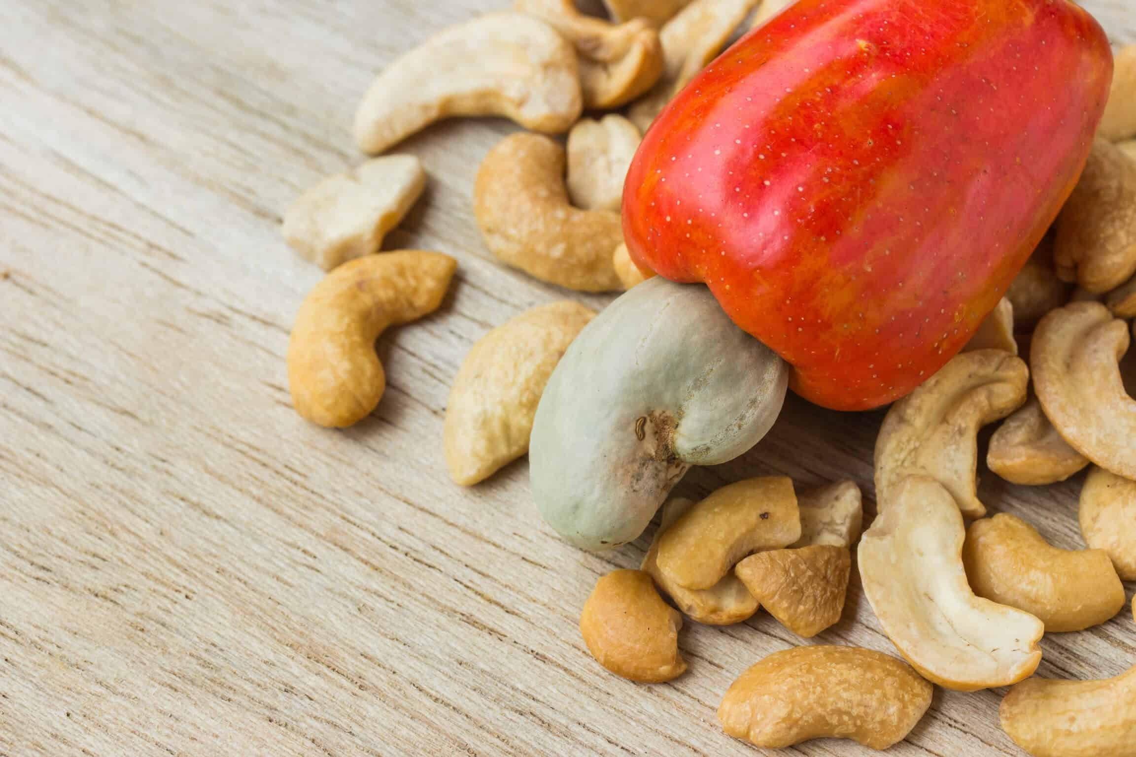Cashew Nuts: A kidney-shaped seed sourced from the tropical tree. 2310x1540 HD Background.
