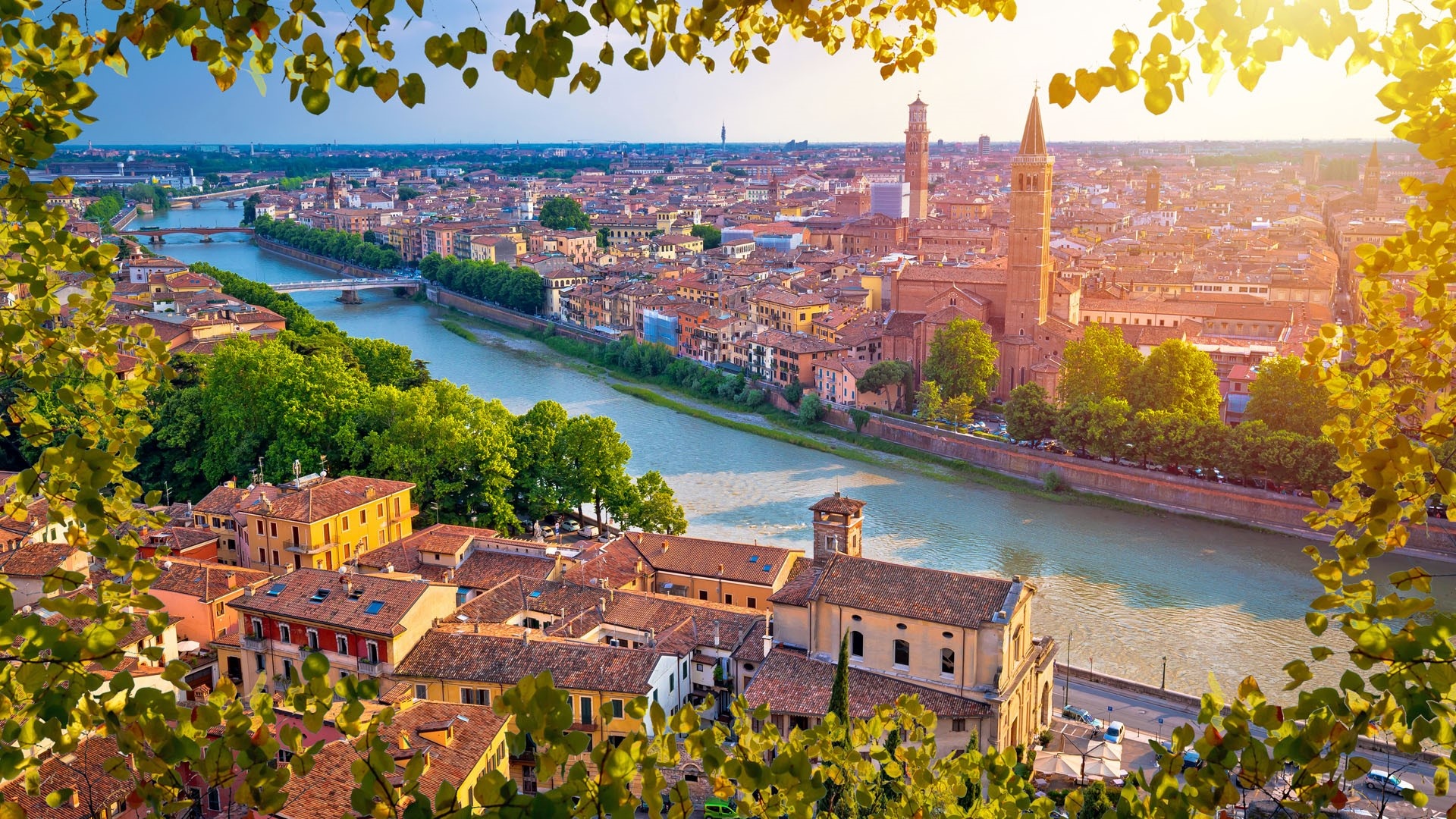 Verona Travels, Verona city view, Adige River, Windows 10 spotlight, 1920x1080 Full HD Desktop