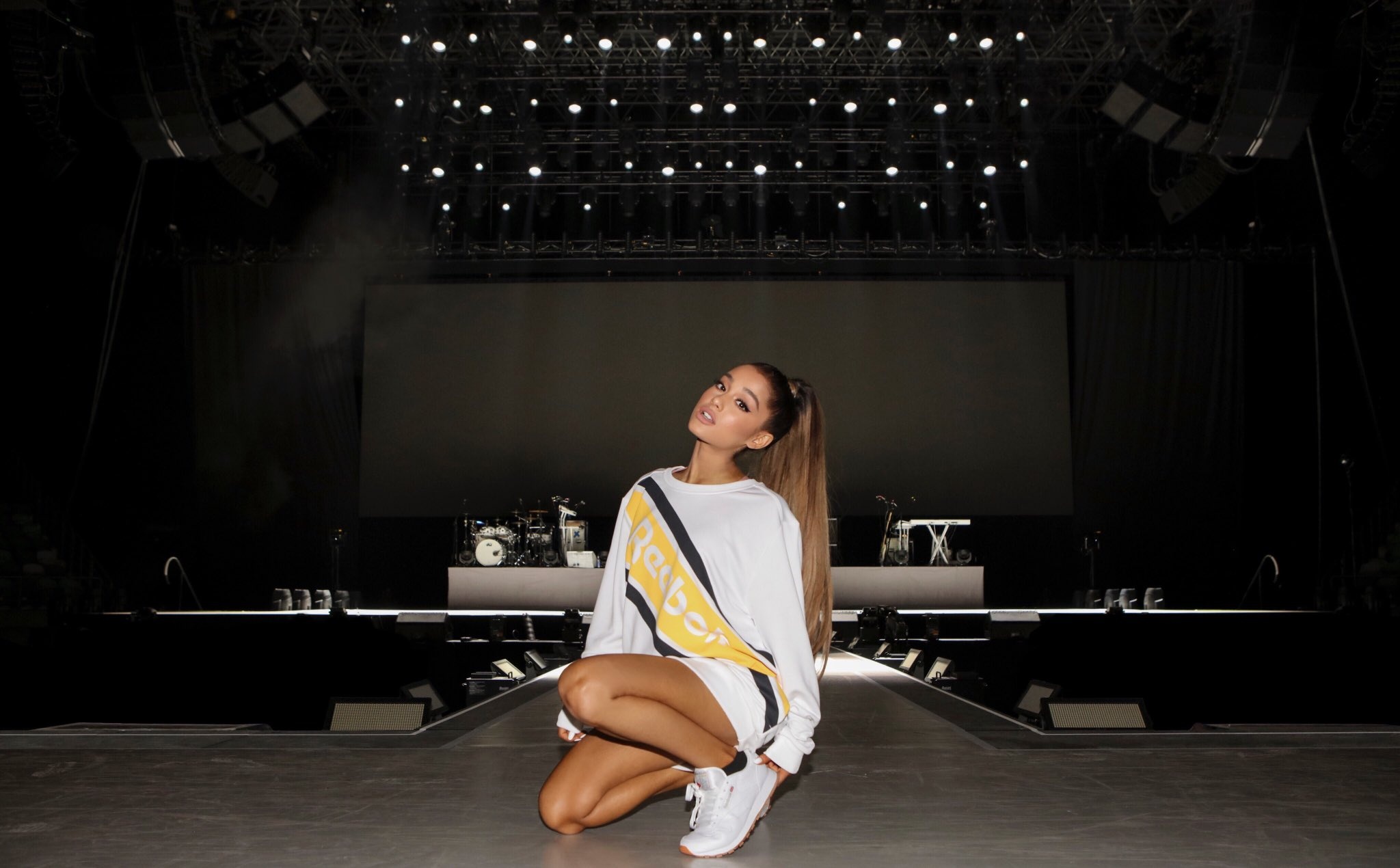 Reebok: Ariana Grande, Women’s-first sportswear brand, Sneaker and activewear manufacturer. 2050x1270 HD Wallpaper.