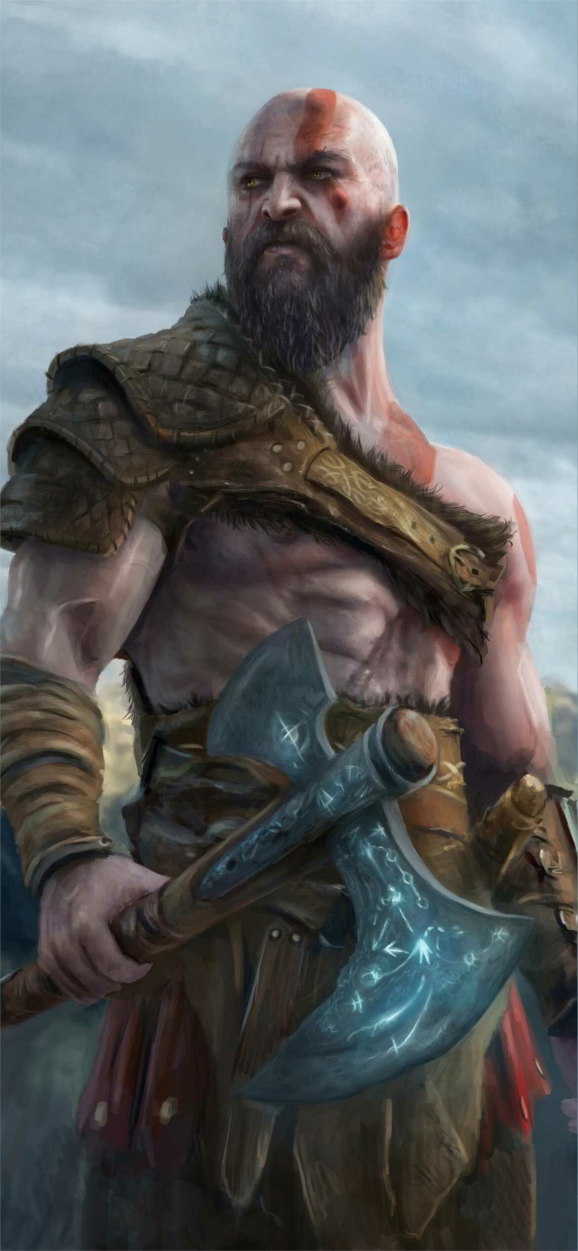 God of War: A fictional character and the protagonist of Santa Monica Studio's game series, based on Greek mythology and, later, Norse mythology. 1170x2540 HD Wallpaper.