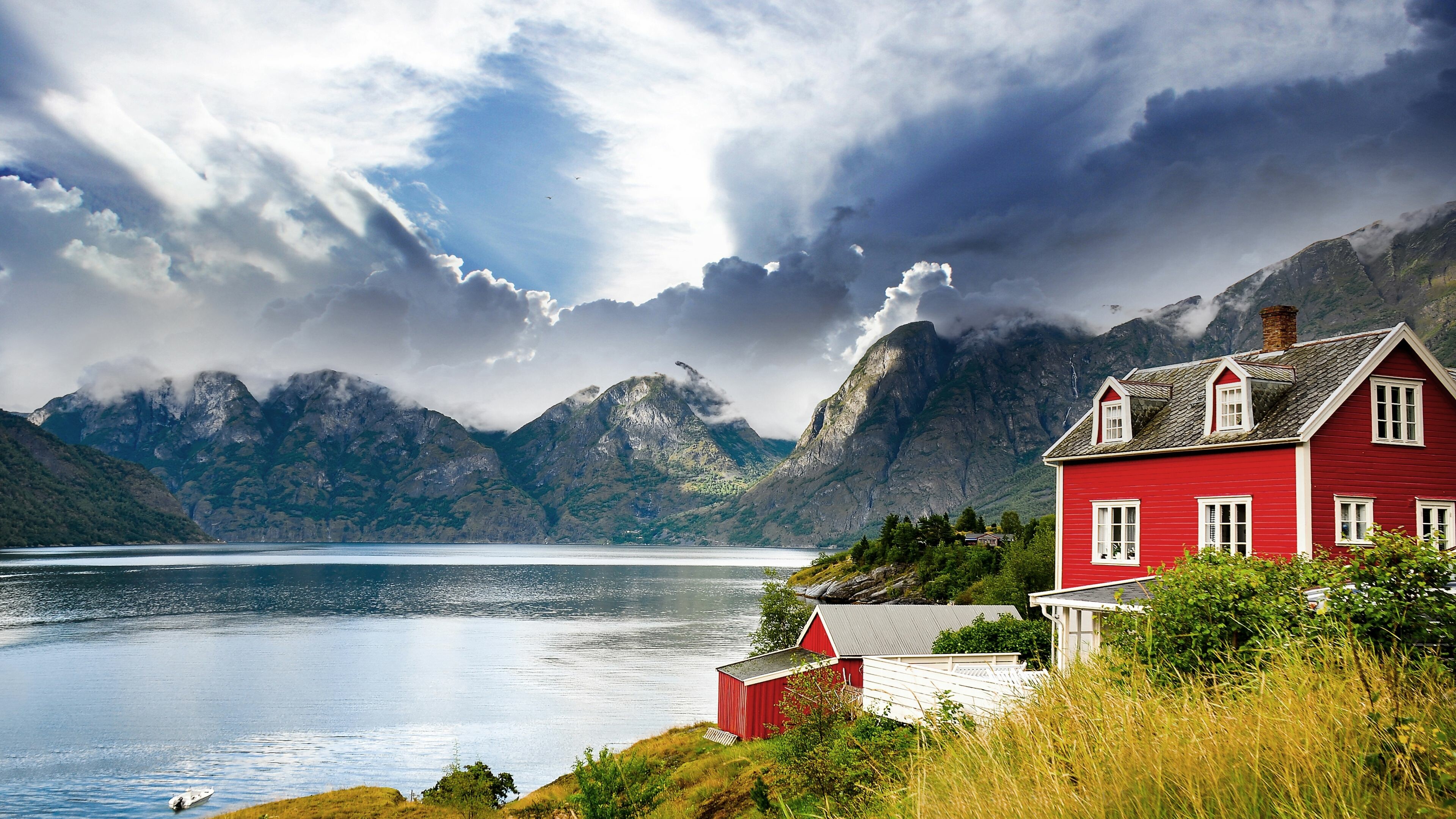Norway: Landscape, The country is bordered by the Skagerrak strait to the south. 3840x2160 4K Background.