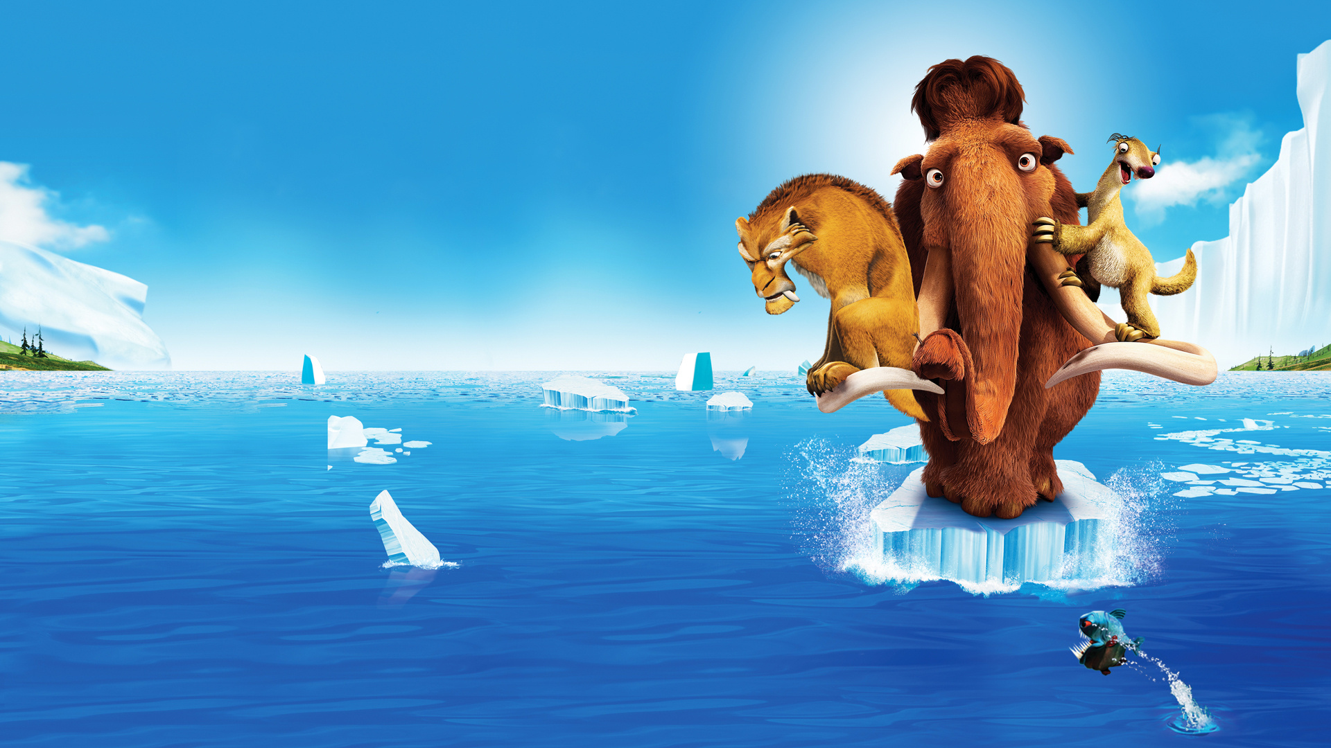 Ice Age characters, Prehistoric adventure, Frozen landscapes, Sid the sloth, 1920x1080 Full HD Desktop