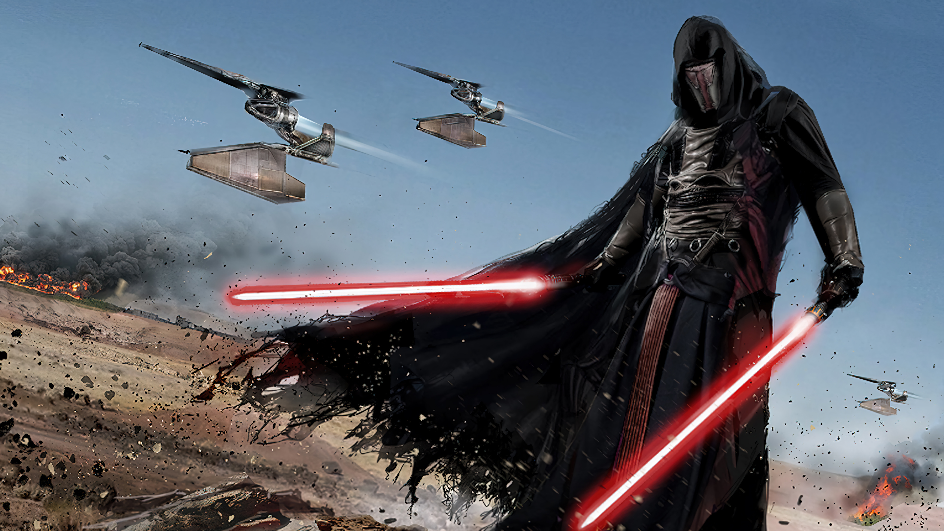 Darth Revan: Was chosen by IGN as the 12th greatest Star Wars character. 3840x2160 4K Background.